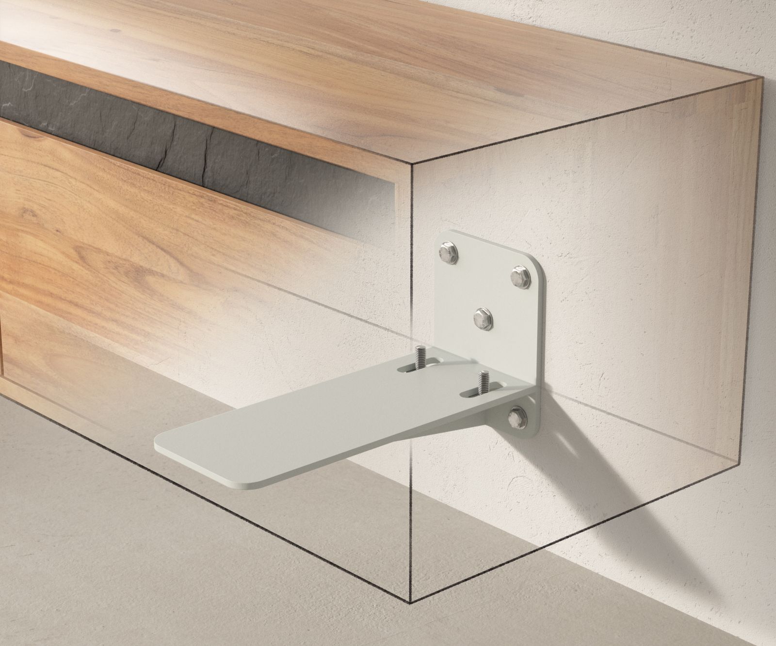 Wandbefestigung Wandkonsole Lowboards 2er Set Schwebend TV-Tisch 1