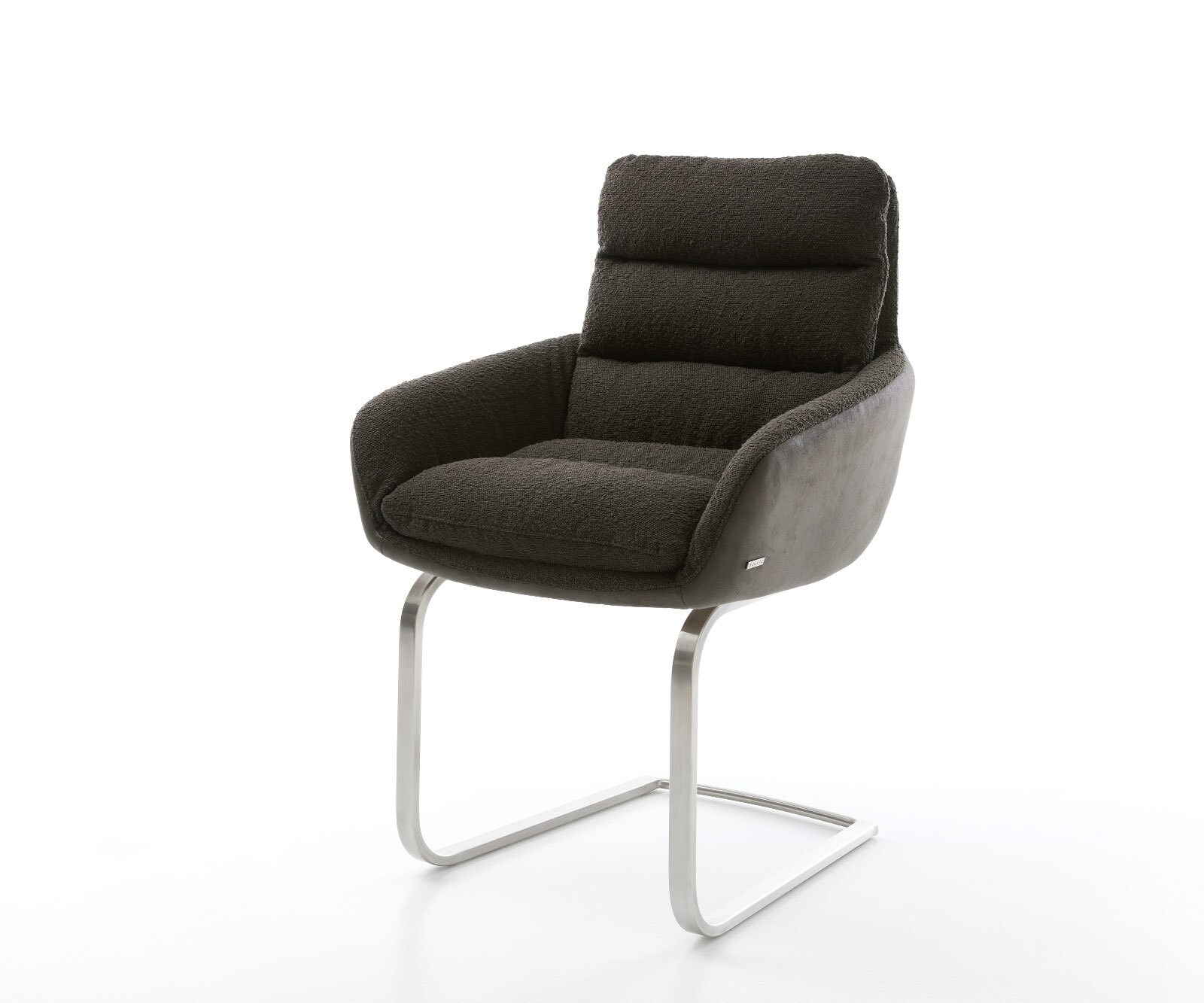 Freischwinger Abelia-Flex mit Armlehnen Materialmix Schwarz Freischwinger flach Edelstahl 1