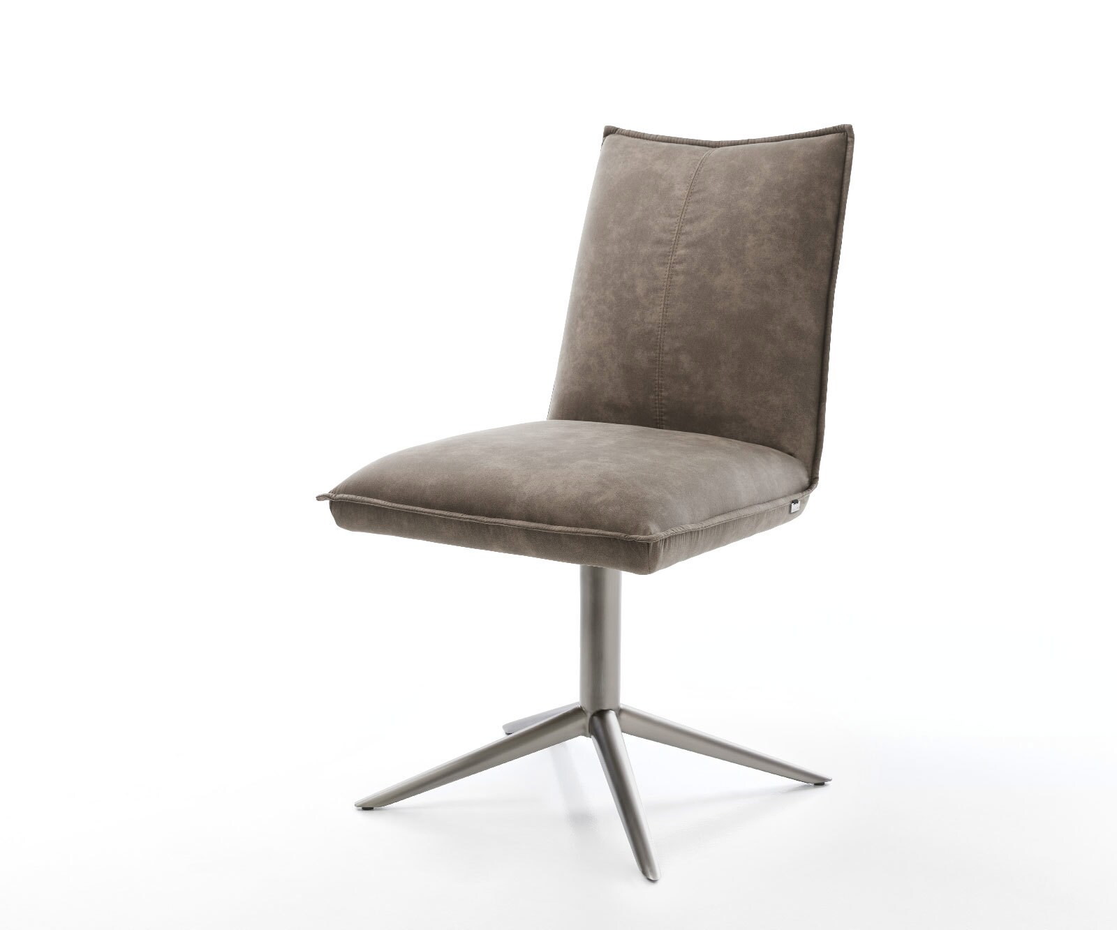 Chaise-pivotante Lelio-Flex microvelours taupe vintage pied de chaise 4 branches grafiete pivotement sur 360° fonction bascule ressorts ensachés