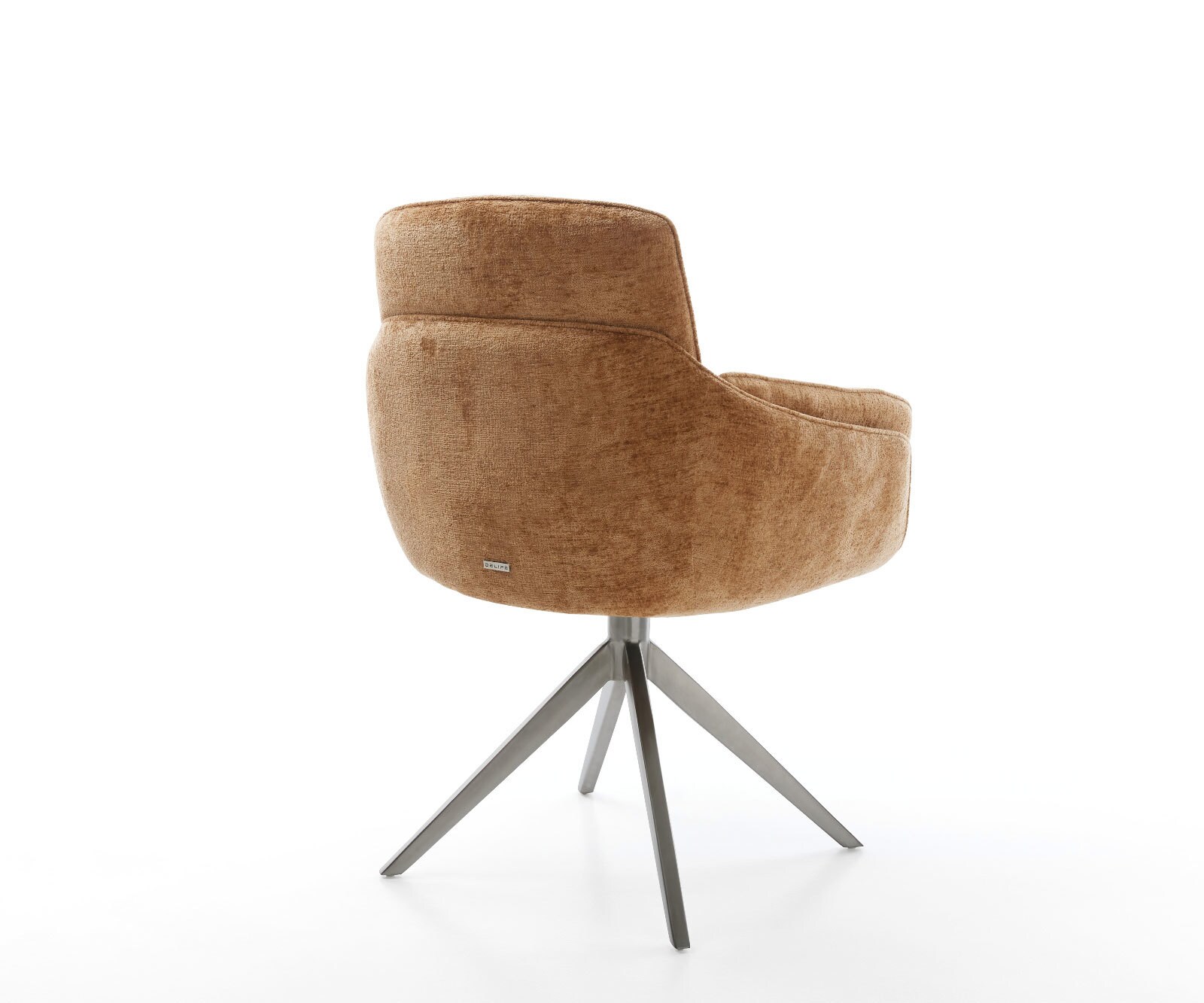 Chaise-pivotante Luan-Flex mit Armlehnen chenille rouille pied croisé large grafiete pivotement sur 360° fonction bascule 4