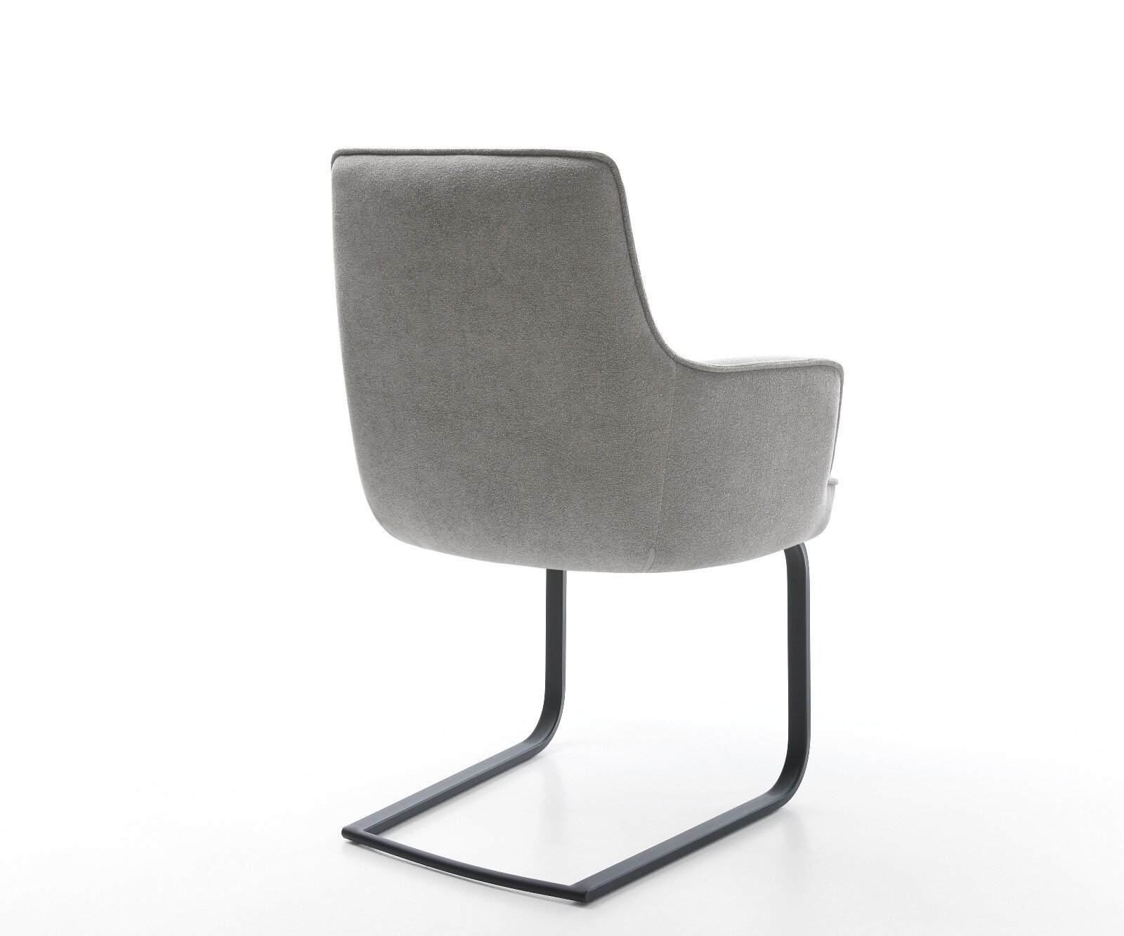 Freischwinger Heira-Flex mit Armlehnen Strukturstoff Soft Grau Freischwinger flach Schwarz Taschenfederkern 4