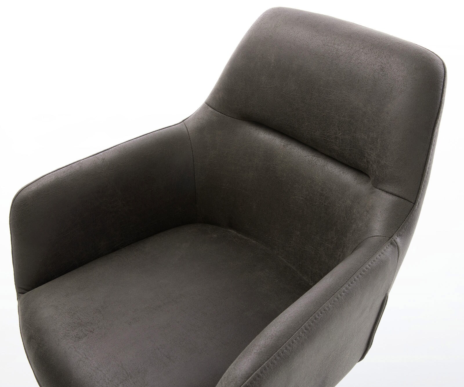 Chaise-pivotante Pejo-Flex microvelours anthracite vintage pied croisé large acier inoxydable brossé pivotement sur 360° fonction bascule ressorts ensachés 3