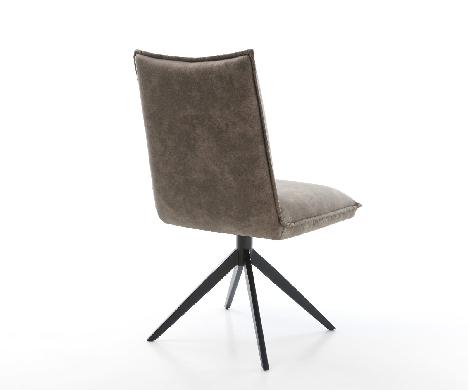 Chaise-pivotante Lelio-Flex microvelours taupe vintage pied croisé large noir pivotement sur 360° fonction bascule ressorts ensachés 4