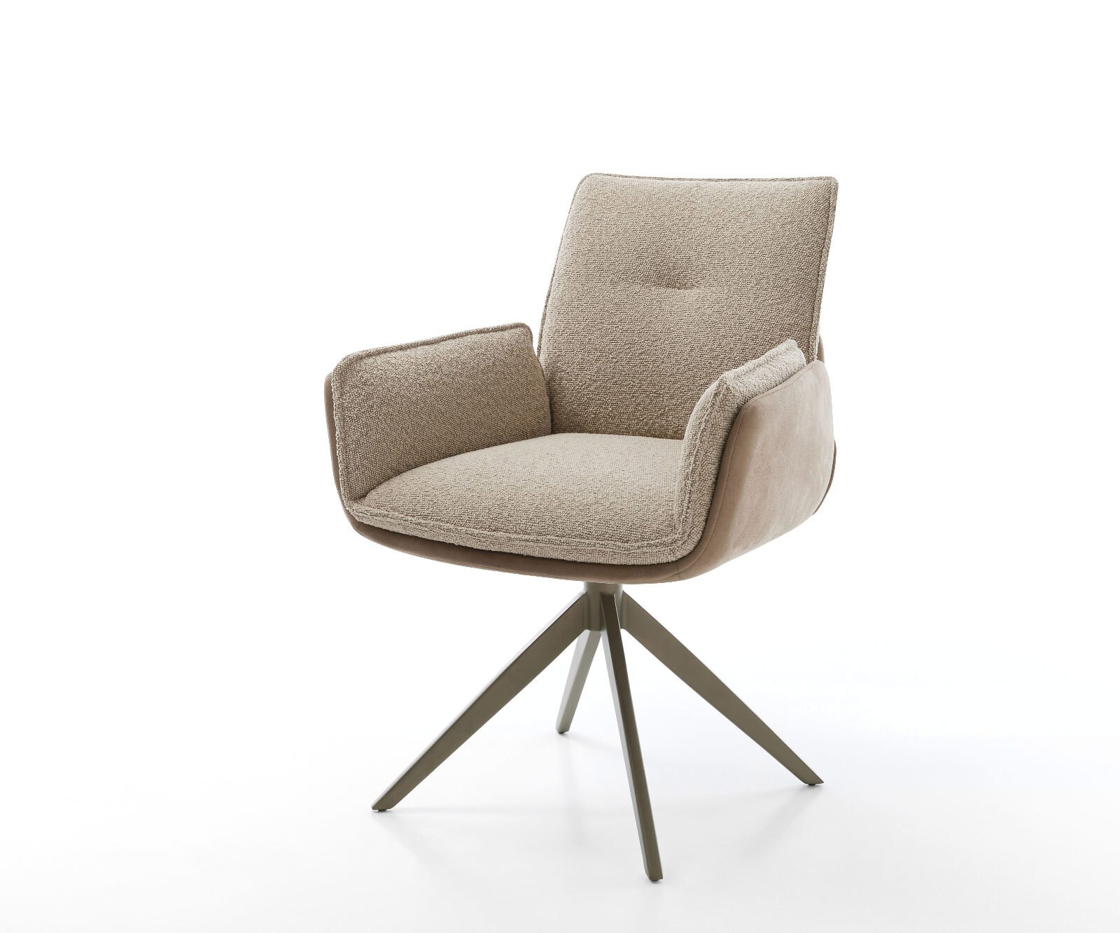 Drehstuhl Nela-Flex Materialmix Schlamm Kreuzgestell breit Effektfinish Titan 360° drehbar Wippfunktion Drehstuhl Nela-Flex Materialmix Schlamm Kreuzgestell breit Effektfinish Titan 360° drehbar Wippfunktion