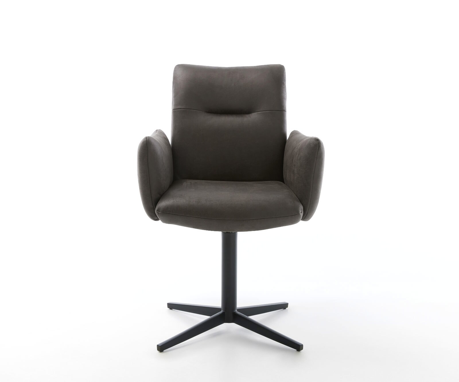 Chaise-pivotante Jova-Flex avec accoudoirs microvelours anthracite vintage pied de chaise 4 branches noir pivotement sur 360° ressorts ensachés 2