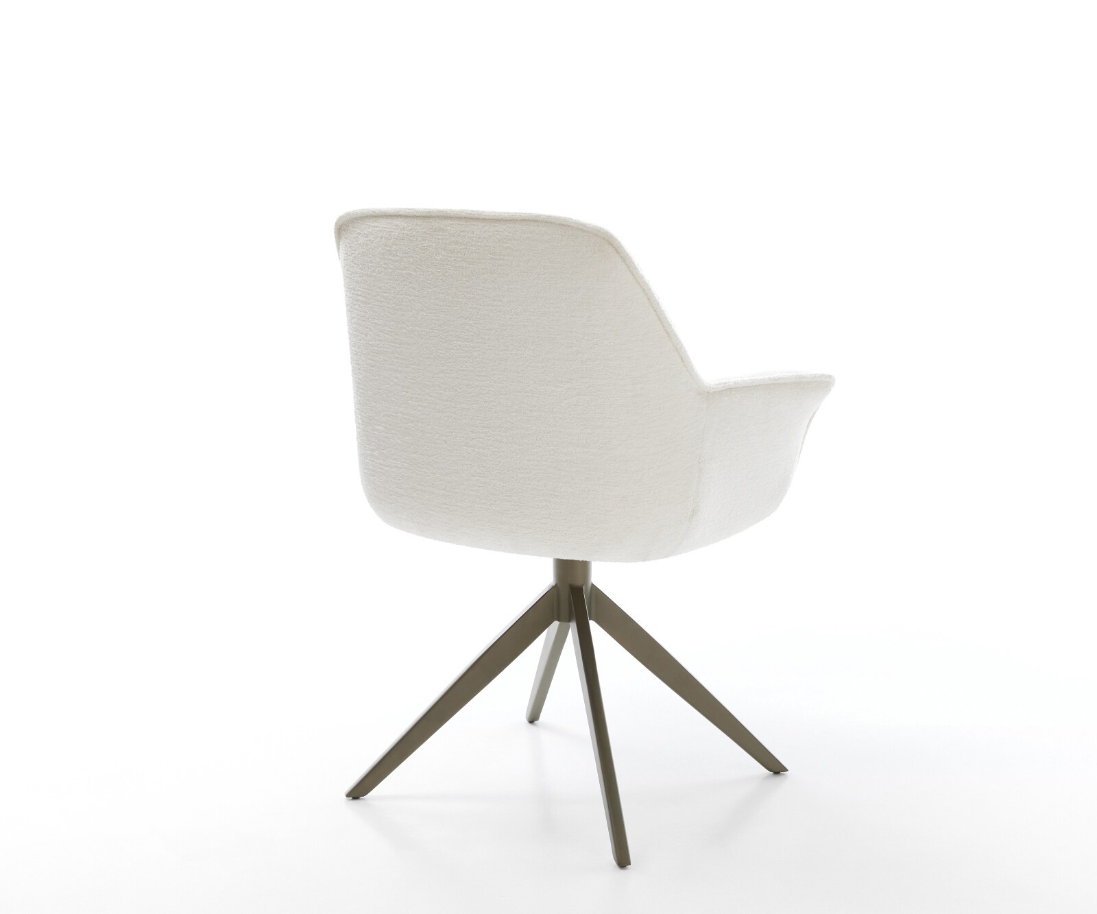 Drehstuhl Keila-Flex mit Armlehnen Bouclé Soft Beige Kreuzgestell breit Effektfinish Titan 360° drehbar Wippfunktion 5