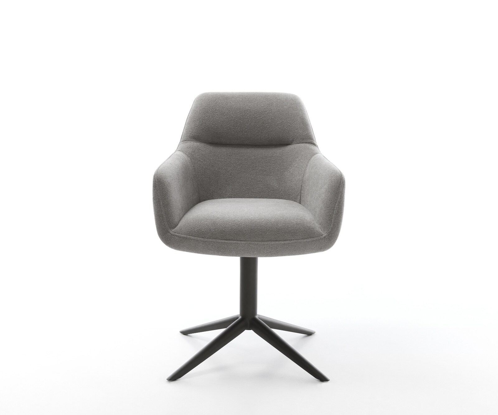 Chaise-pivotante Pejo-Flex tissu structuré doux gris pied de chaise 4 branches noir pivotement sur 360° fonction bascule resorts ensachés 1