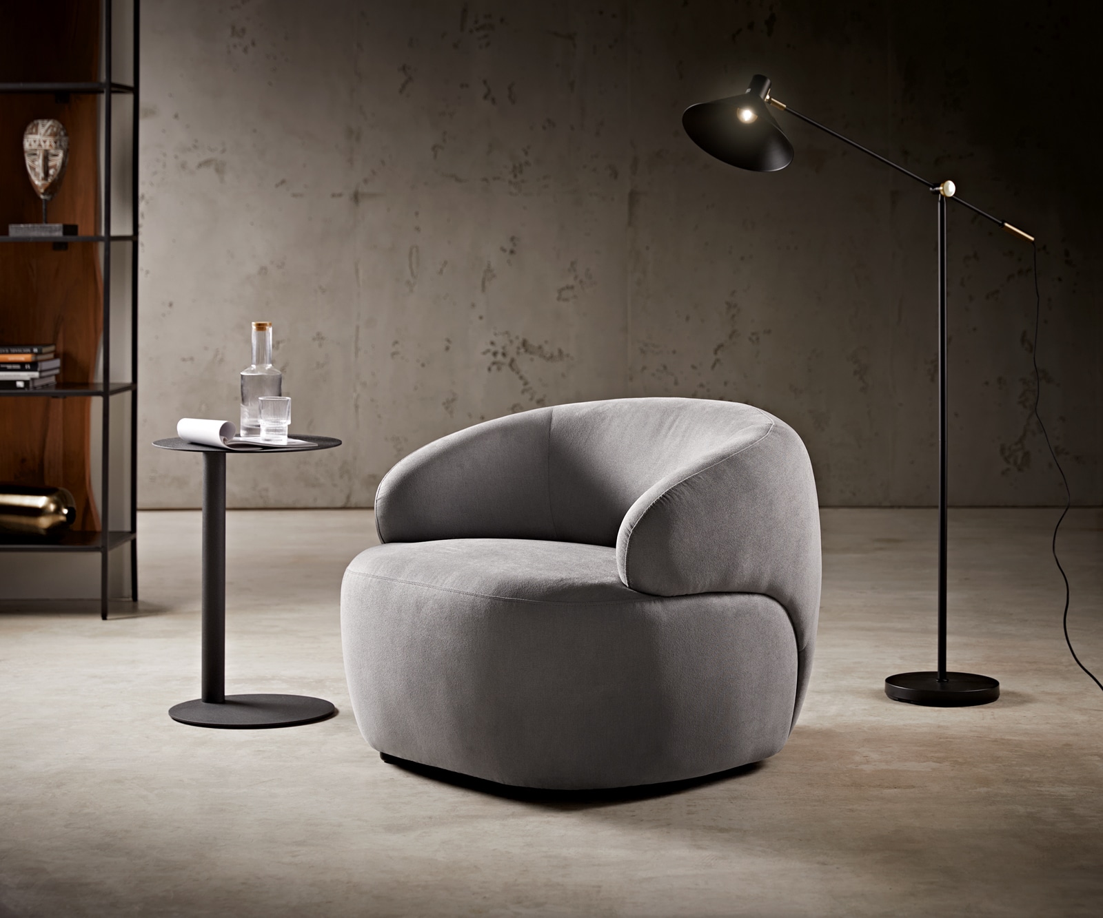 Loungesessel Nova 88x88 cm Mikrofaser Grau Loungesessel Nova 88x88 cm Mikrofaser Grau