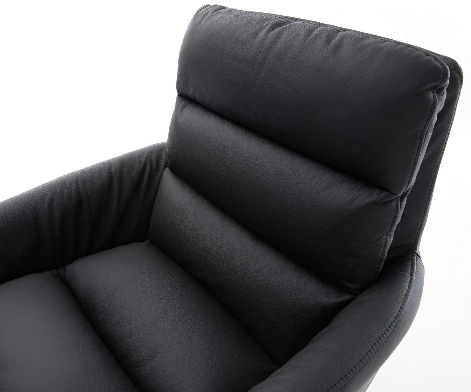 Cantilever Abelia-Flex avec accoudoirs cuir de vache noir pied cantilever plat grafiete 4