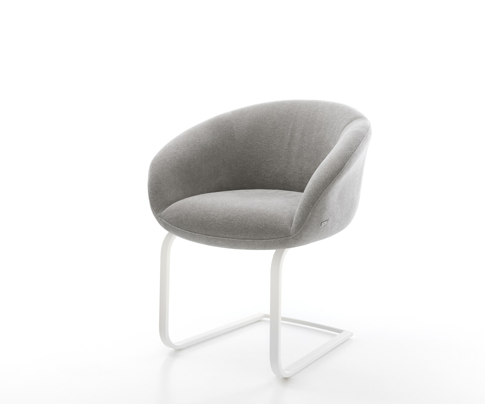 Cantilever Vinka-Flex avec accoudoirs tissu structuré doux gris pied cantilever plat blanc resorts ensachés 1