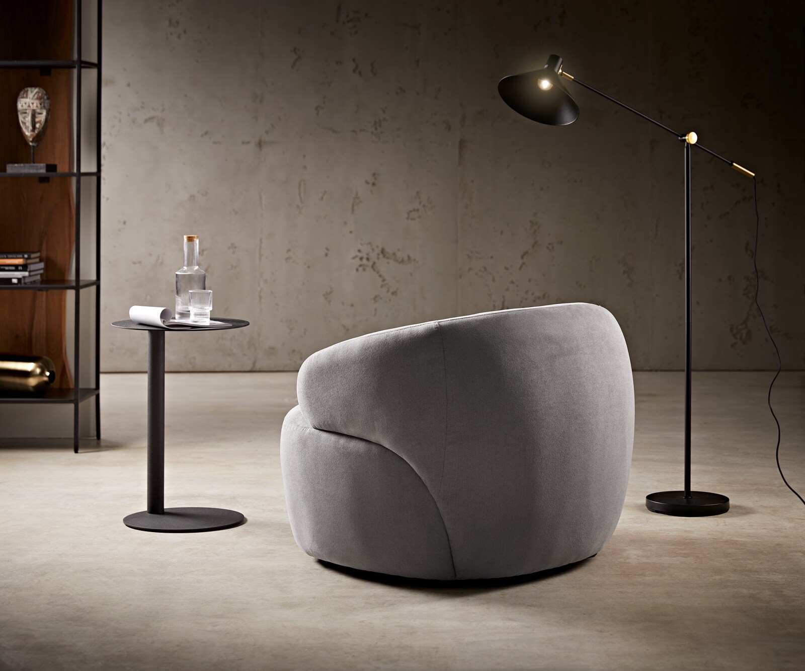 Loungesessel Nova 88x88 cm Mikrofaser Grau 4