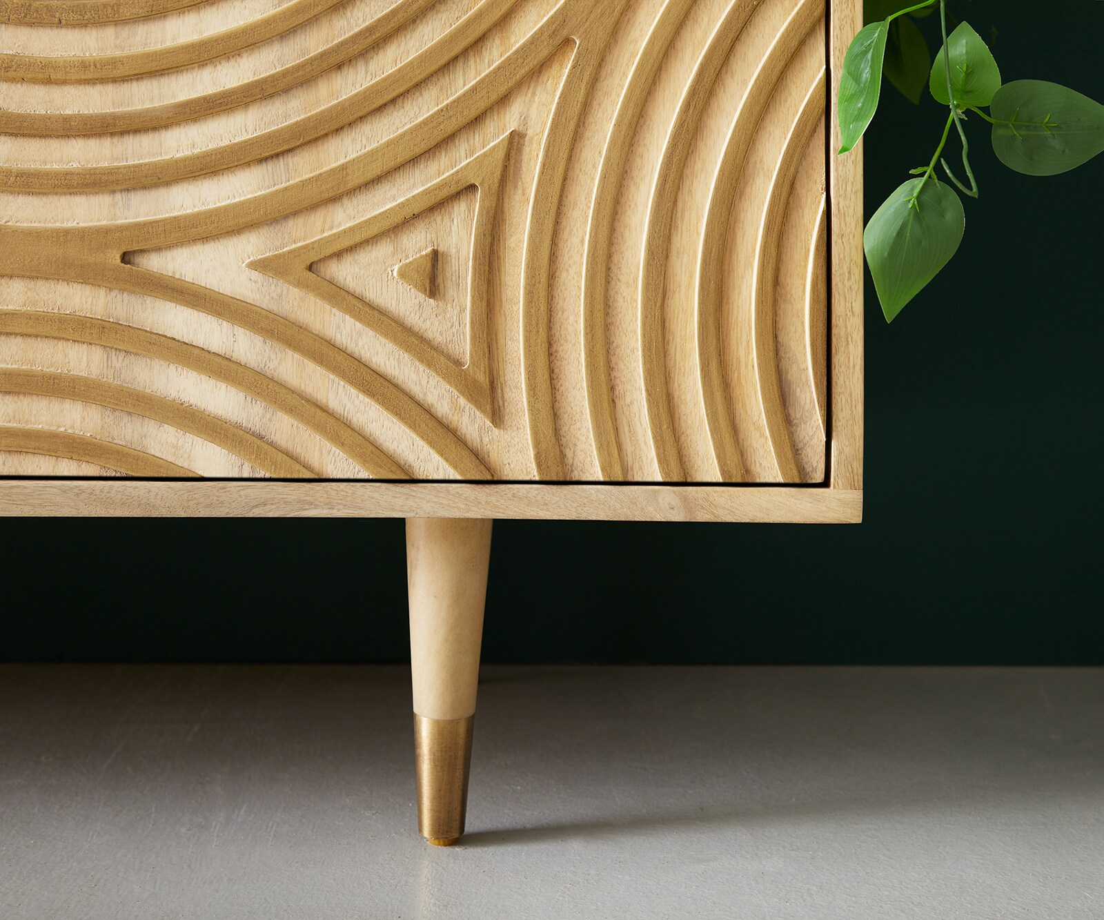 Kommode Budaya 175 cm Mango Natur 3 Türen Fuß rund 8