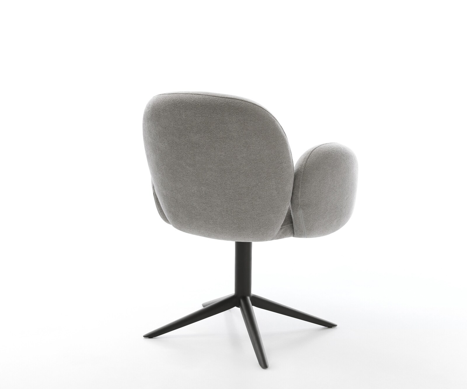 Chaise-pivotante Nube-Flex avec accoudoirs tissu structuré doux gris pied de chaise 4 branches noir pivotement sur 360° fonction bascule resorts ensachés 5