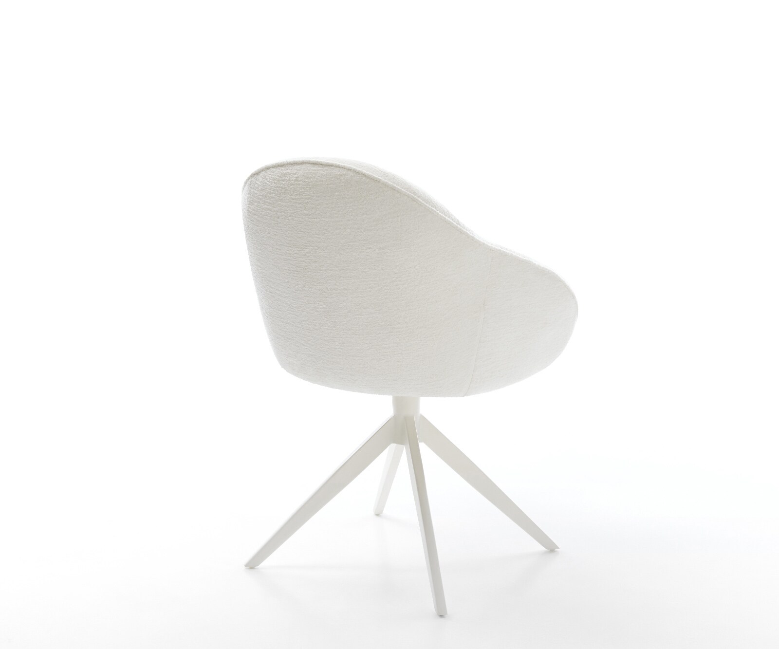 Drehstuhl Gaio-Flex Bouclé Soft Beige Kreuzgestell breit Weiß 360° drehbar Wippfunktion 5