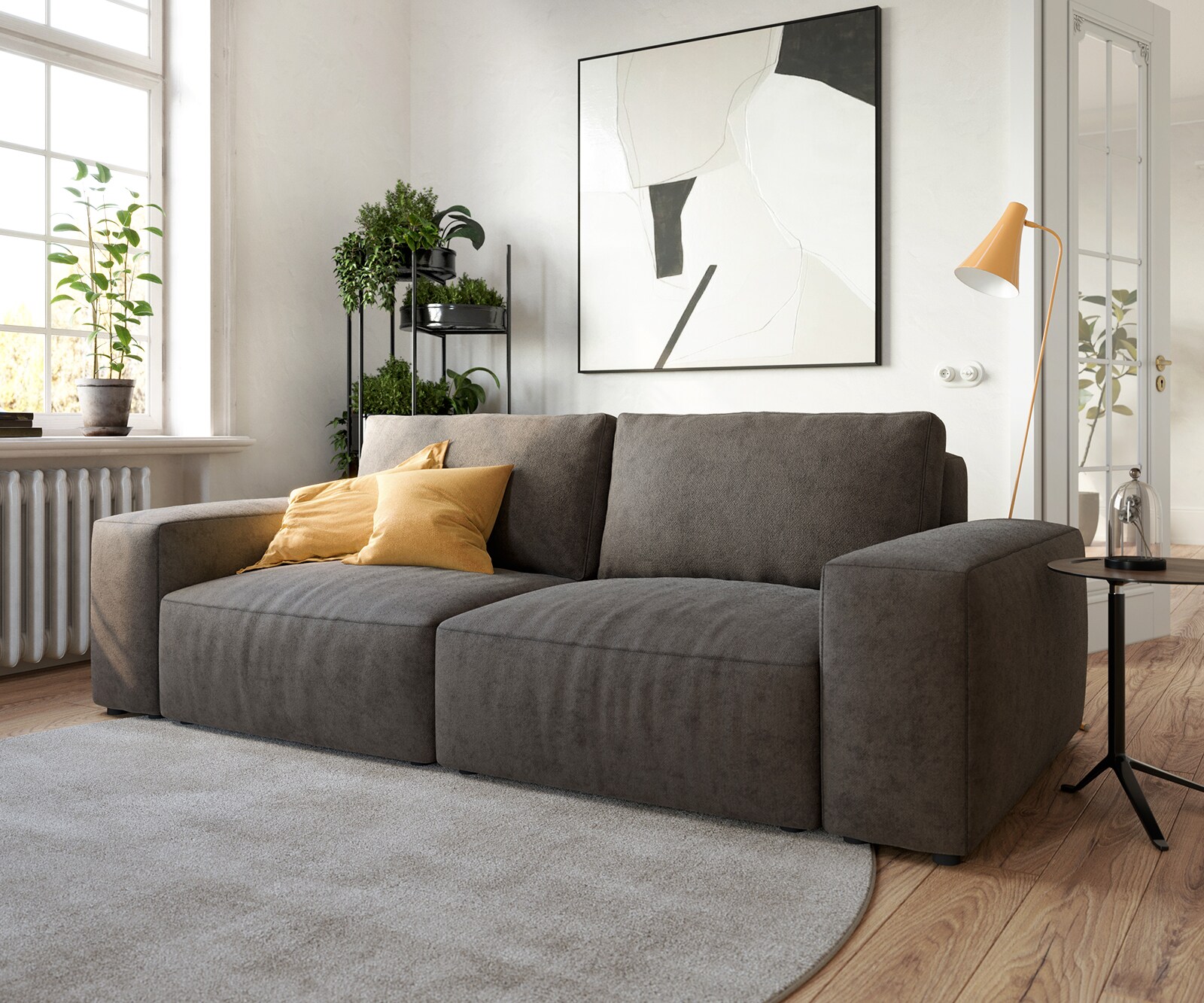 Grand Canapé Lanzo XL 270x130 cm Cordge avec Tabouret 1