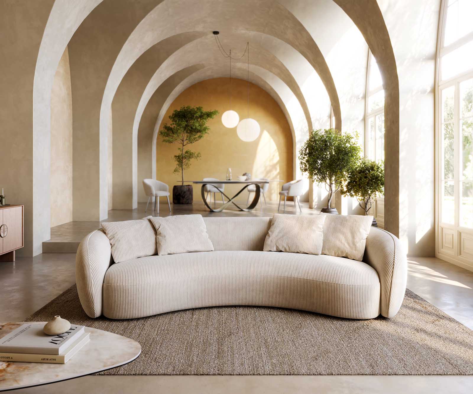 3-Sitzer Larna 260x120 cm Cord Beige 1 3-Sitzer Larna 260x120 cm Cord Beige 1