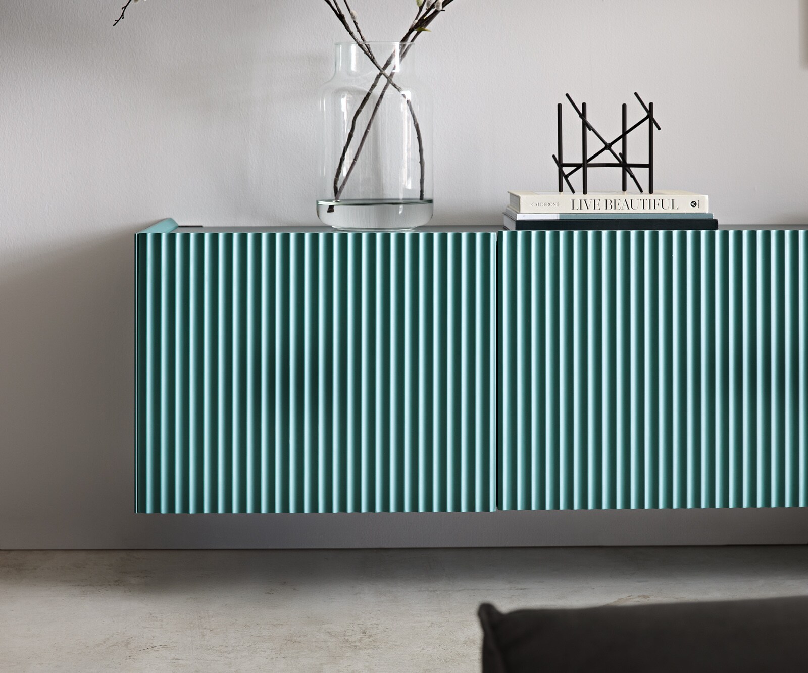 Meuble-TV Kelani 200 cm pétrole 4 portes flottantes 4 Meuble-TV Kelani 200 cm pétrole 4 portes flottantes 4