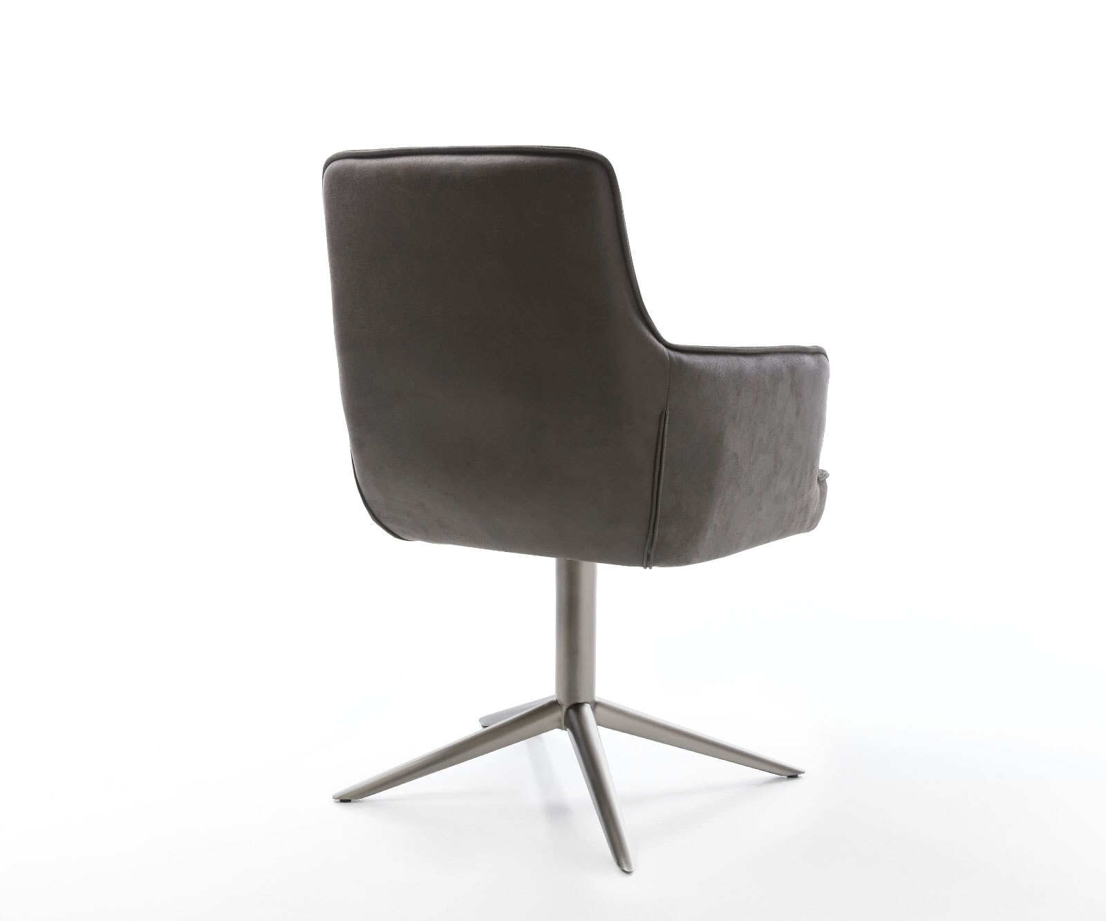 Chaise-pivotante Heira-Flex mit Armlehnen microvelours anthracite vintage pied de chaise 4 branches grafiete pivotement sur 360° fonction bascule ressorts ensachés 4
