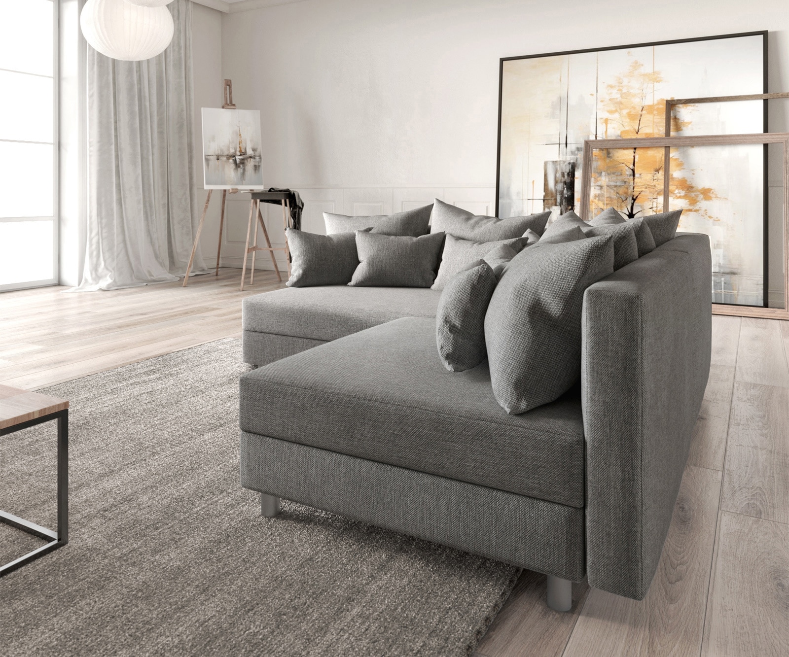 Ecksofa Clovis Grau Flachgewebe Ottomane Links Modulsofa 5 Ecksofa Clovis Grau Flachgewebe Ottomane Links Modulsofa 5