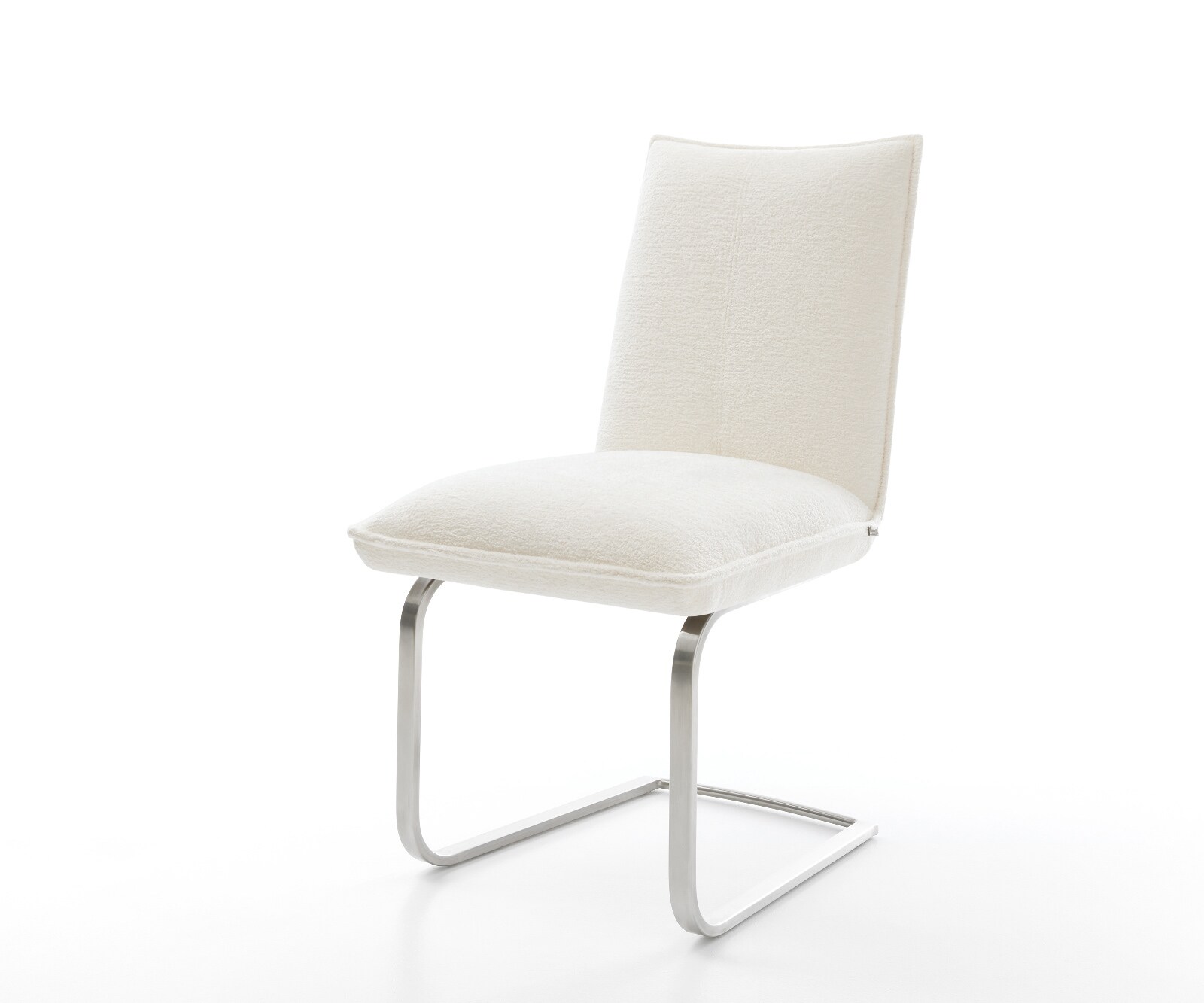 Cantilever Lelio-Flex bouclé doux beige pied cantilever plat acier inoxydable resorts ensachés 1