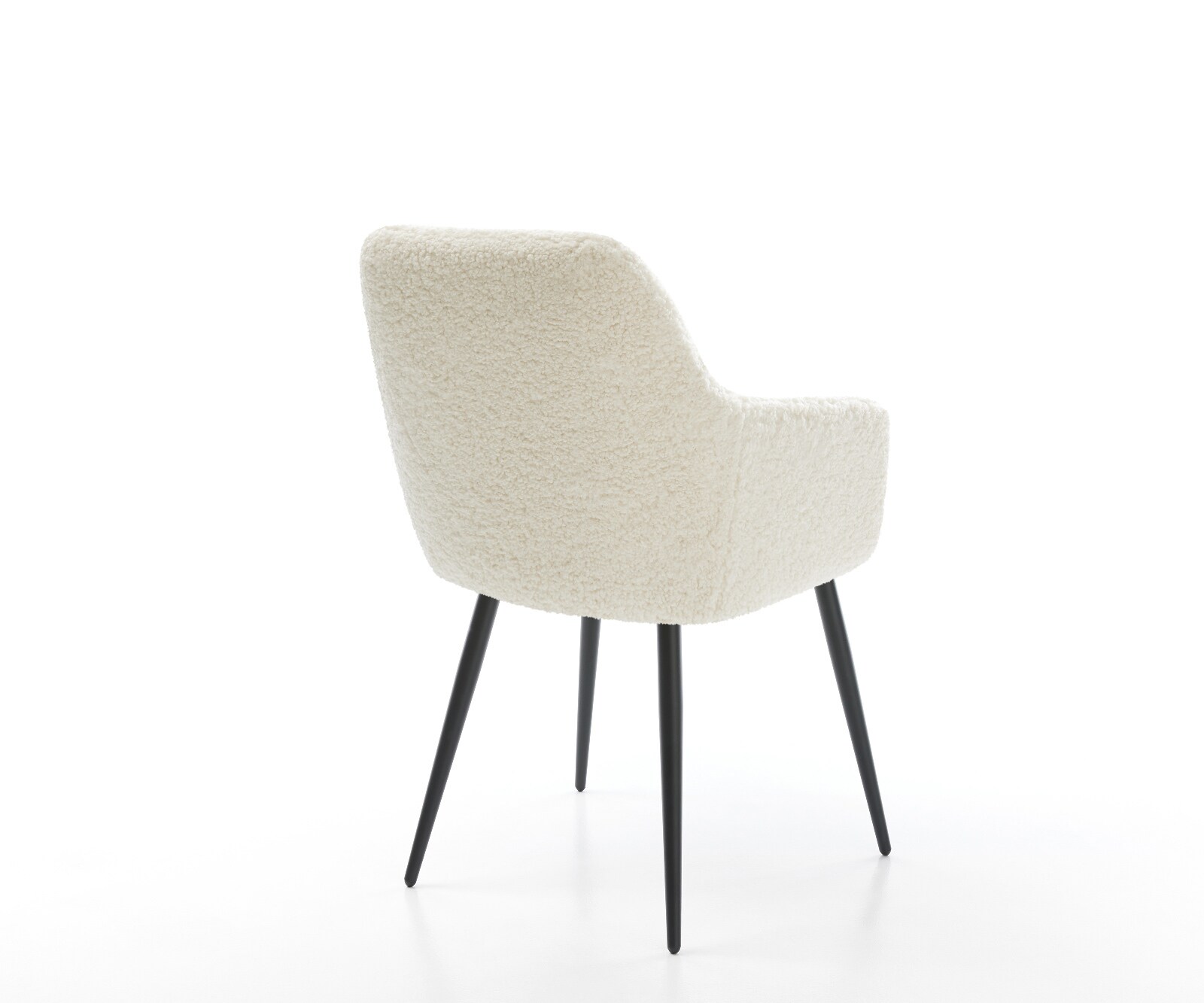 Esszimmerstuhl Pejo-Flex Teddystoff Beige 4-Fuß konisch Schwarz Taschenfederkern 5