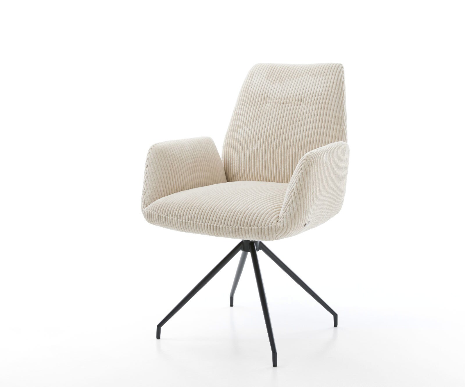 Drehstuhl Zoa-Flex Cord Beige Kreuzgestell konisch Schwarz 180° drehbar