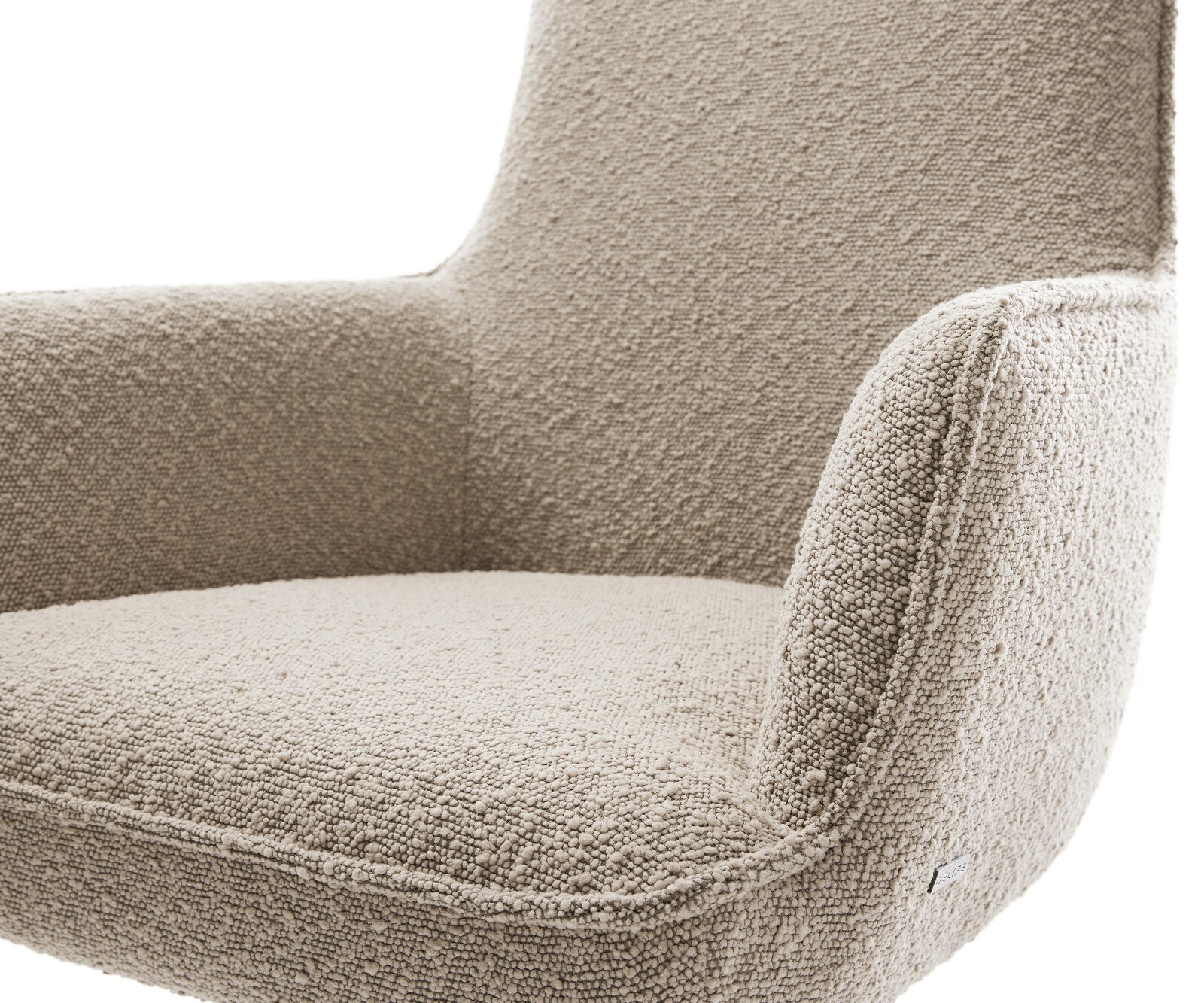 Chaise-de-salle-à-manger Heira-Flex avec accoudoirs bouclé boue pied trapèze noir ressorts ensachés 3