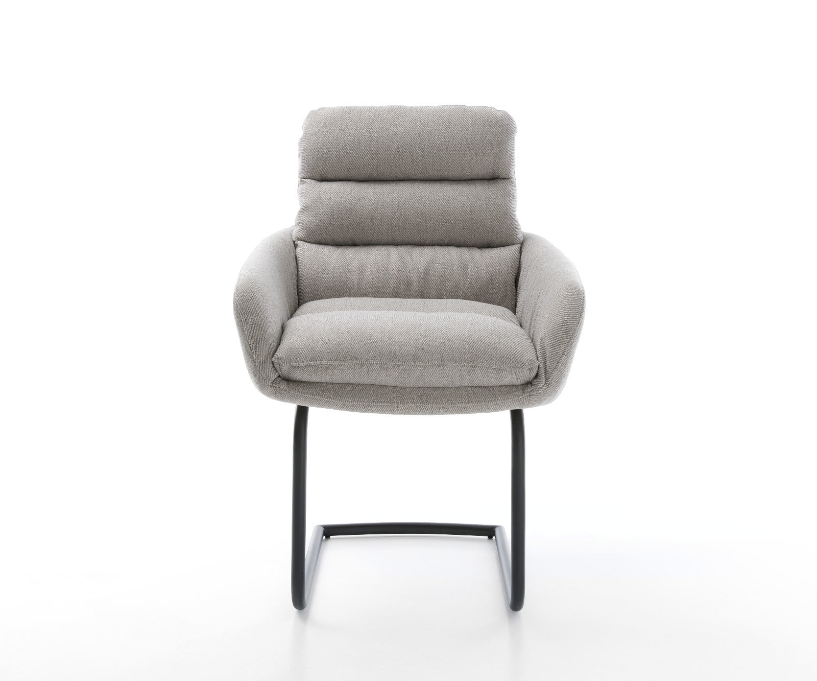 Freischwinger Abelia-Flex mit Armlehnen Stripes Hellgrau Freischwinger rund Schwarz 2