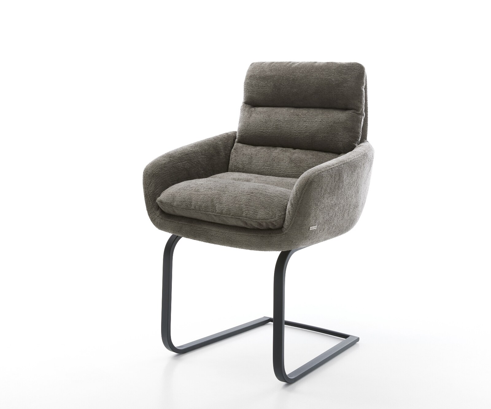 Freischwinger Abelia-Flex mit Armlehnen Bouclé Soft Schlamm Freischwinger flach Schwarz 1