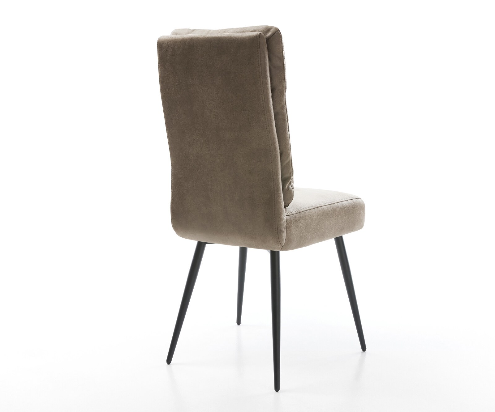 Chaise-de-salle-à-manger Pela-Flex microvelours taupe vintage 4 pieds coniques noir ressorts ensachés 5