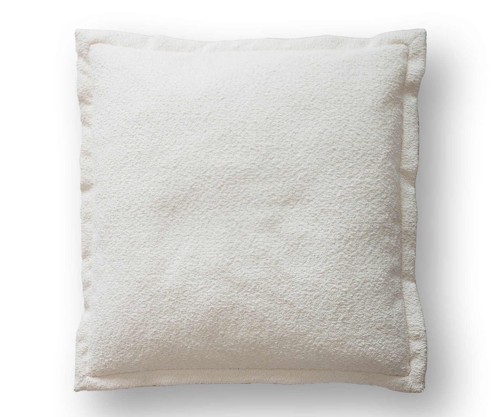 Coussin-à-lancer Sirpio 70x70 bouclé blanc crème