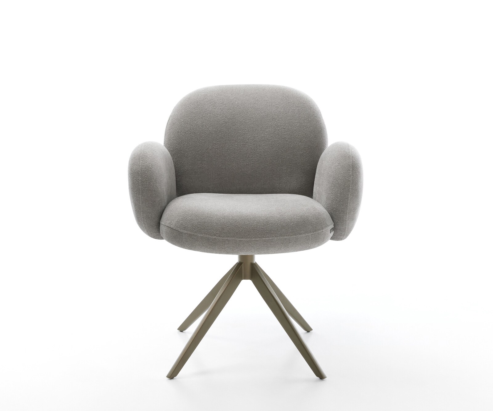 Drehstuhl Nube-Flex mit Armlehnen Strukturstoff Soft Grau Kreuzgestell breit Effektfinish Titan 360° drehbar Wippfunktion Taschenfederkern 1