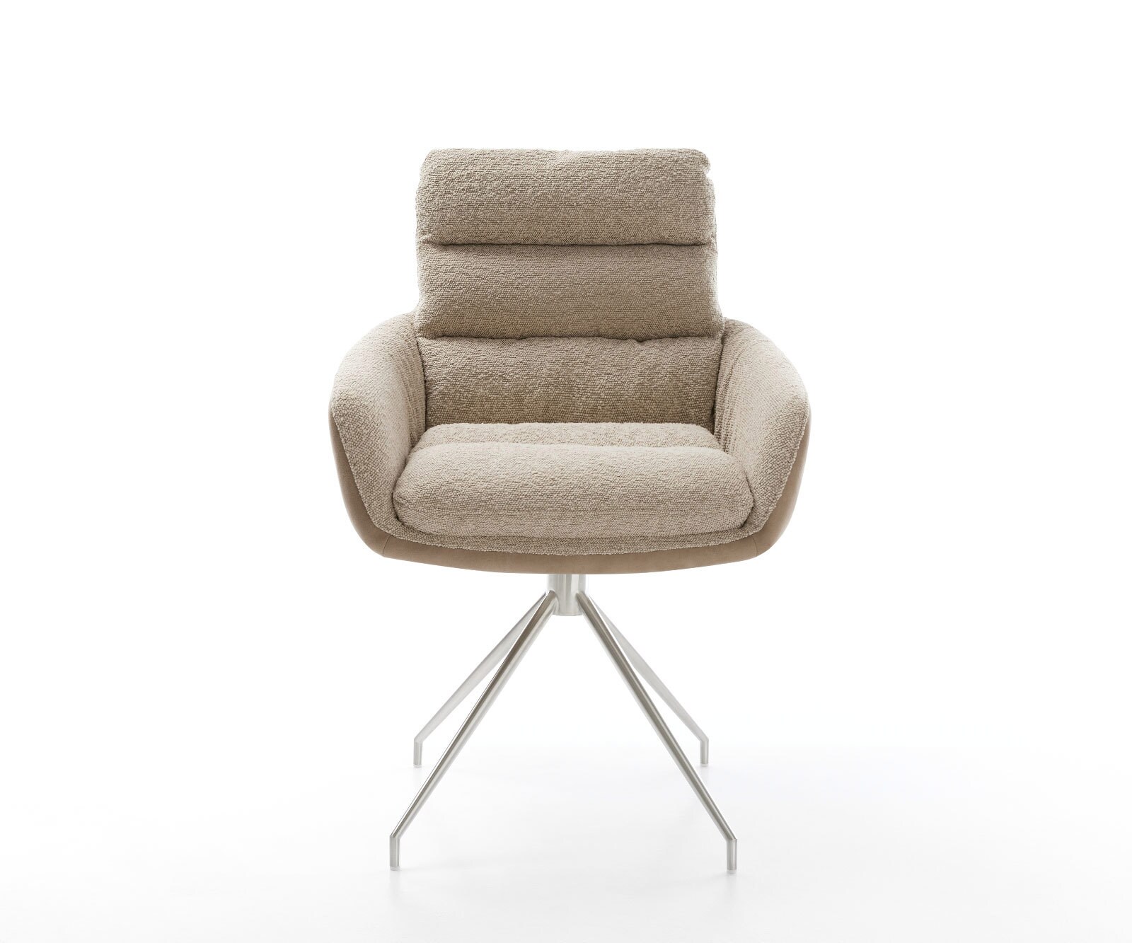 Drehstuhl Abelia-Flex mit Armlehnen Materialmix Schlamm Kreuzgestell konisch Edelstahl 180° drehbar 1 Drehstuhl Abelia-Flex mit Armlehnen Materialmix Schlamm Kreuzgestell konisch Edelstahl 180° drehbar 1