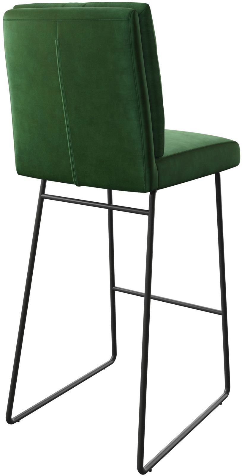 Chaise-de-bar Pela-Flex velours vert cadre de patins métal 4