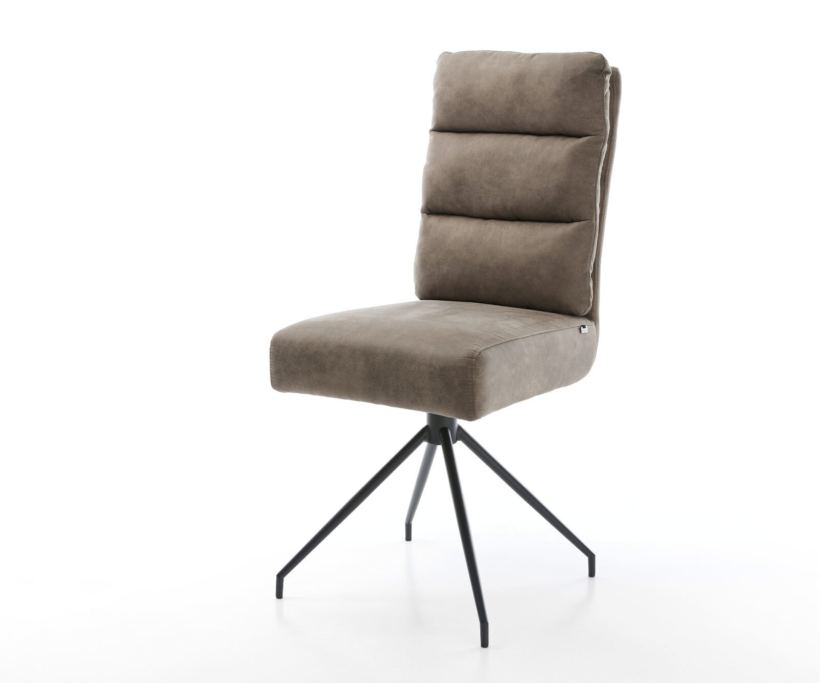 Drehstuhl Pela-Flex Taupe Vintage Kreuzgestell konisch Schwarz 180° drehbar Taschenfederkern