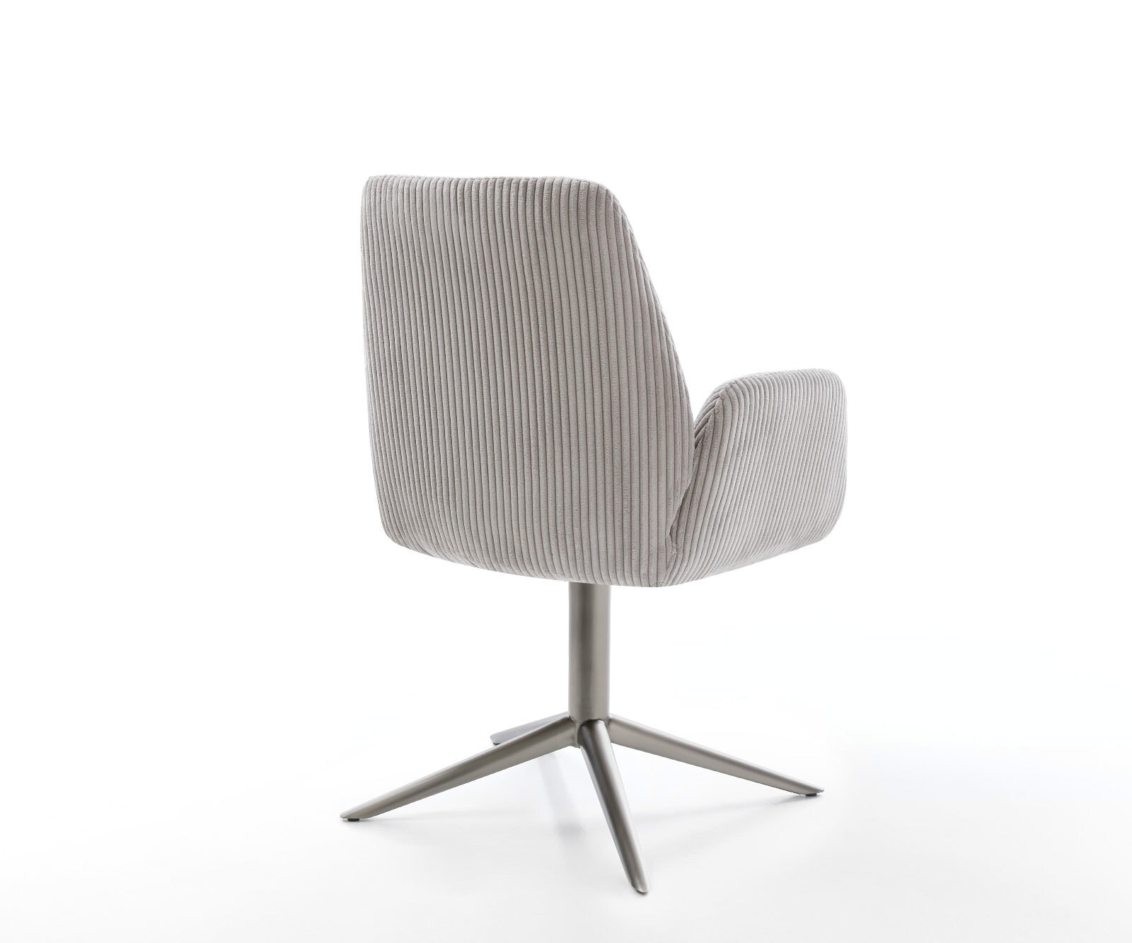 Chaise-pivotante Zoa-Flex côtelé gris argenté pied de chaise 4 branches grafiete pivotement sur 360° fonction bascule ressorts ensachés 4