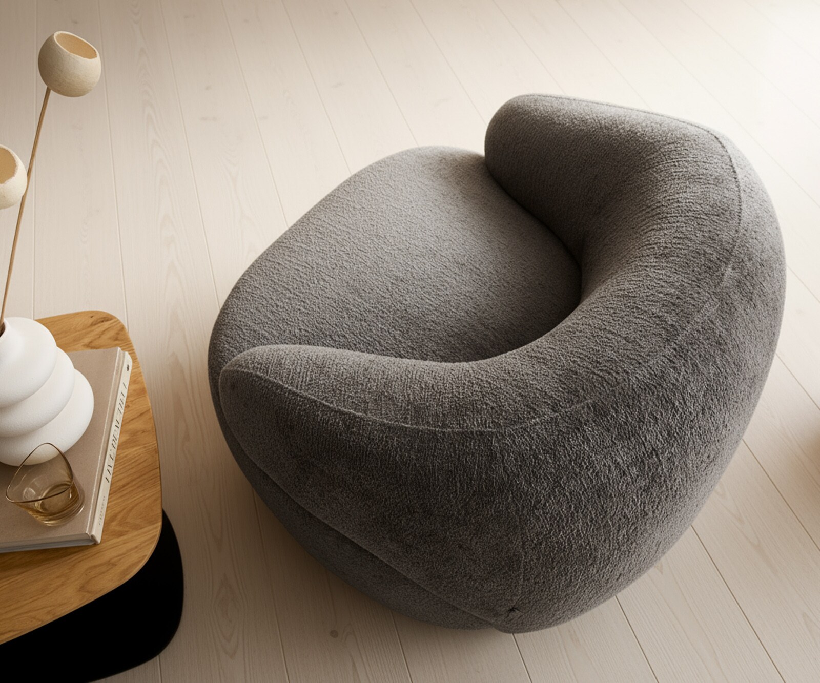 Loungesessel Nova 88x88 cm Bouclé Soft Schlamm 4