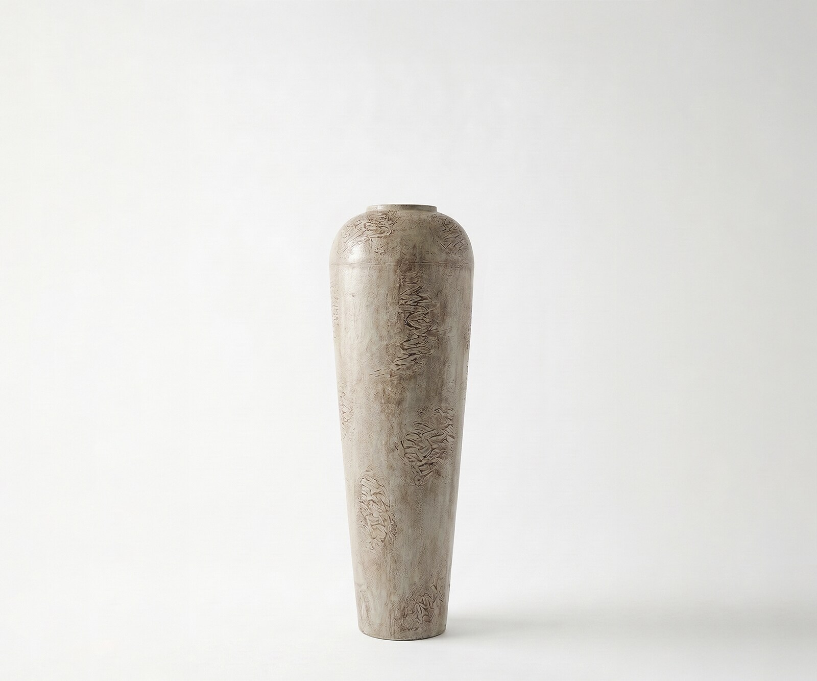 Vase Tavera l24 x P24 x H70 cm Métal Ivory Terra Fait main
