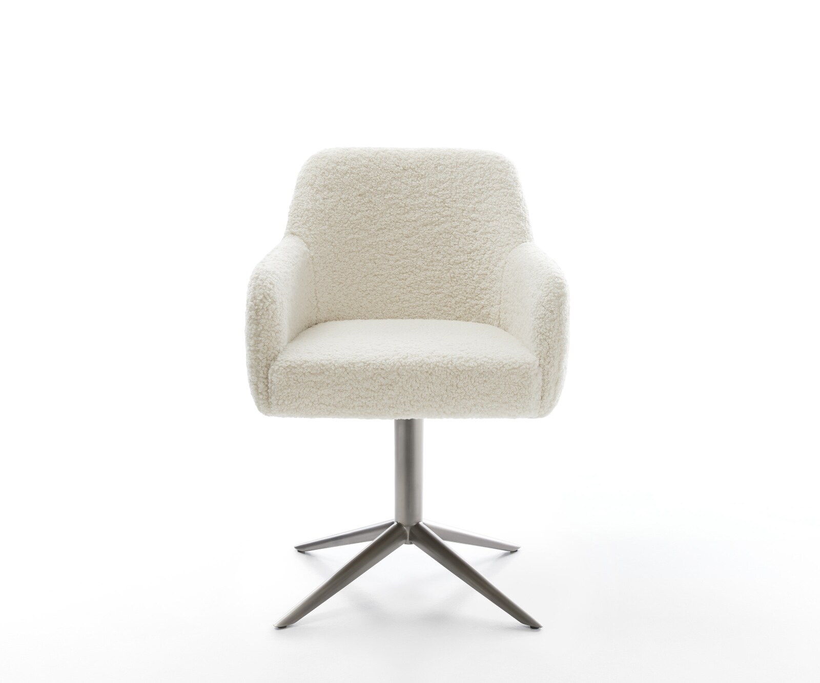 Drehstuhl Greg-Flex Teddystoff Beige Fußkreuz Graphit 360° drehbar Wippfunktion Taschenfederkern 1