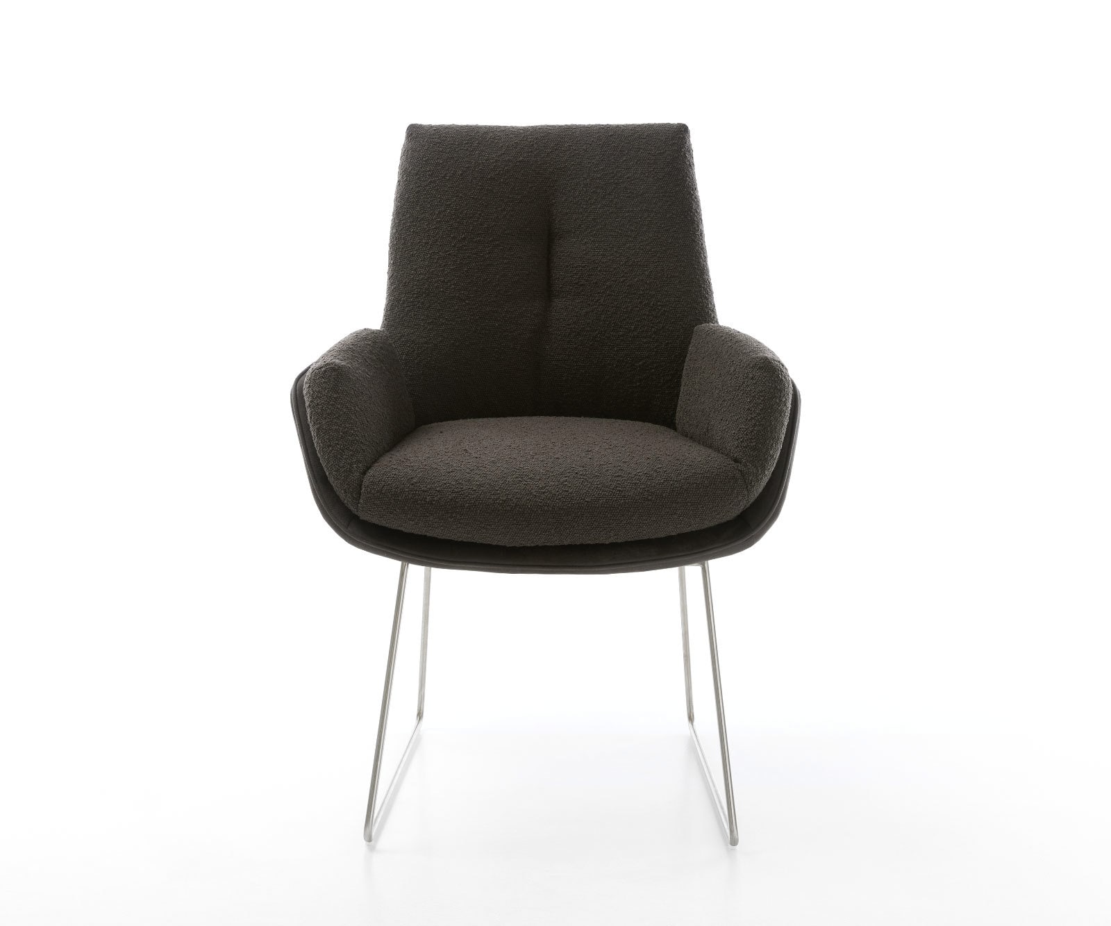 Esszimmerstuhl Clea-Flex Materialmix Schwarz Kufengestell Edelstahl 1 Esszimmerstuhl Clea-Flex Materialmix Schwarz Kufengestell Edelstahl 1