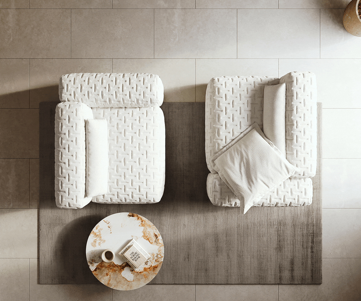 Big-Sofa Freestyle 280x110 cm Bouclé Soft Beige Gesteppt 5