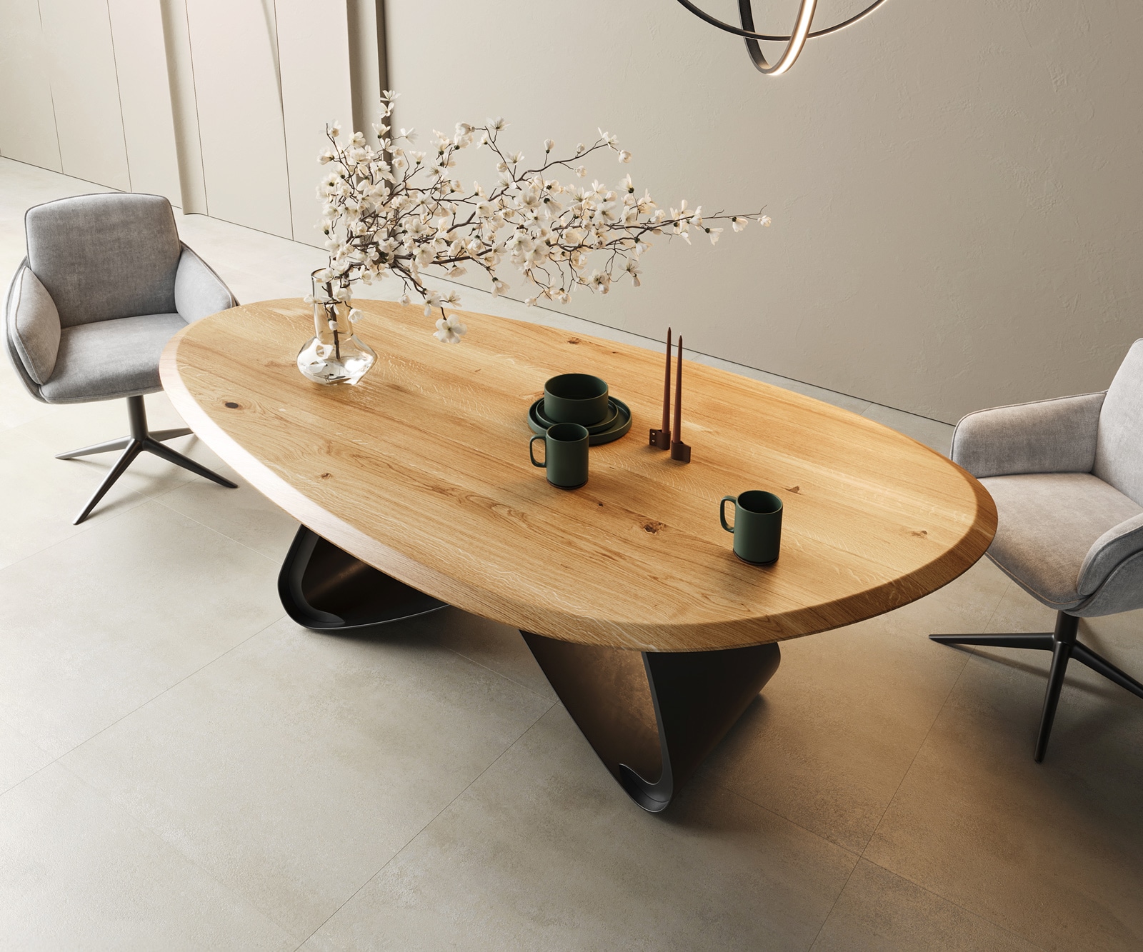 Esstisch Edge Massivholz Flow Edge Oval