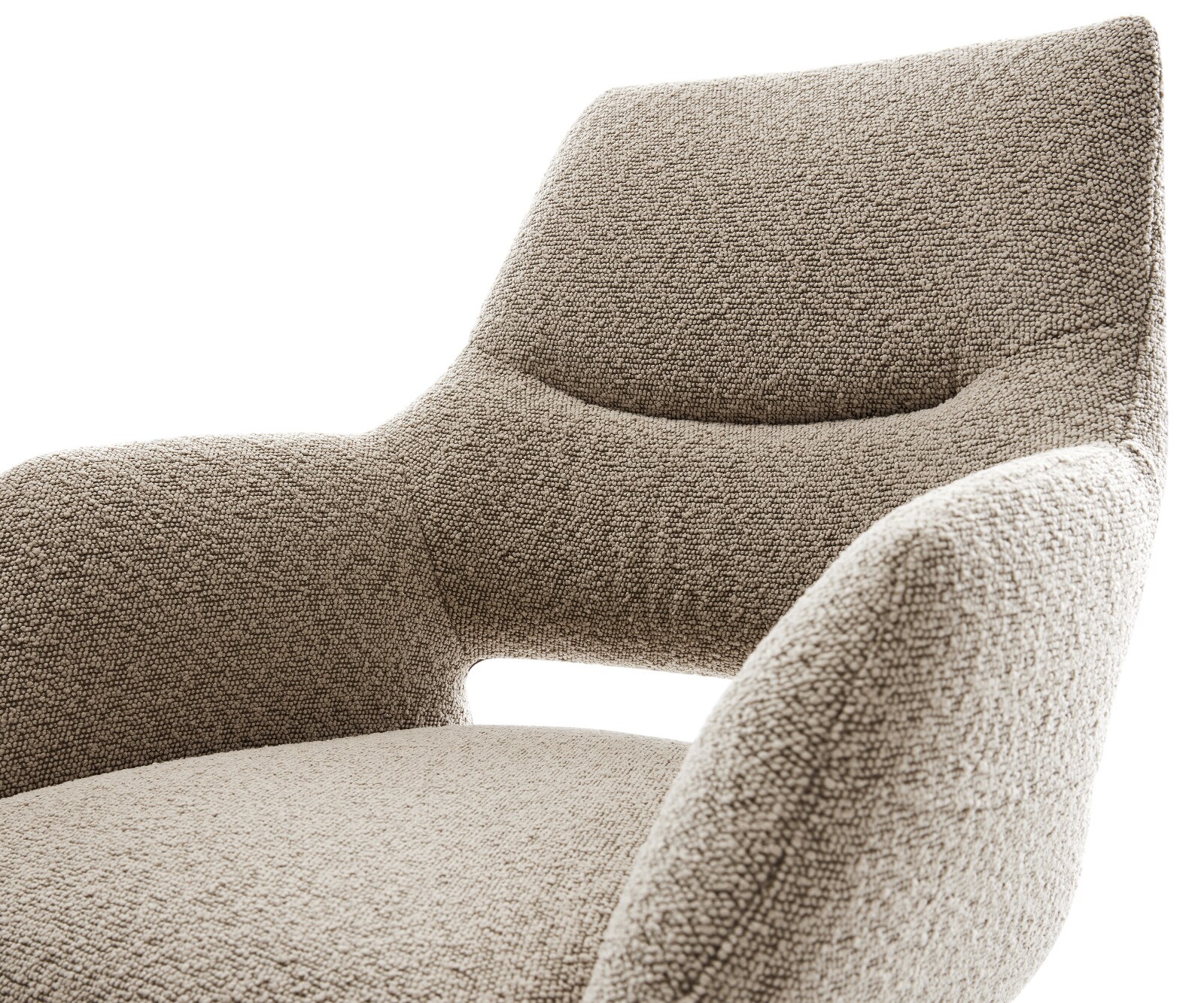 Chaise-pivotante Yago-Flex avec accoudoirs bouclé boue pied croisé large aspect titane pivotement sur 360° fonction bascule ressorts ensachés 3