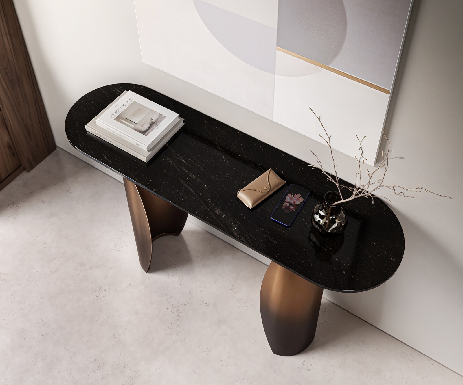 Table basse Solena 135x40 cm marbre 3