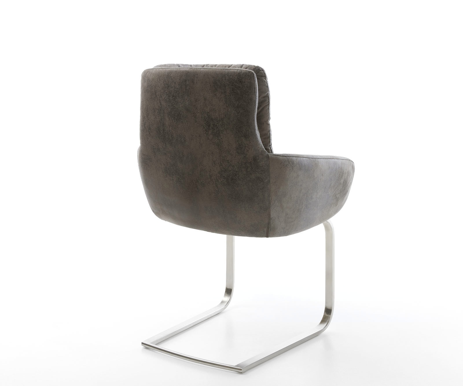 Freischwinger Abelia-Flex mit Armlehnen Mikrofaser Grau Antik Freischwinger flach Edelstahl 4 Freischwinger Abelia-Flex mit Armlehnen Mikrofaser Grau Antik Freischwinger flach Edelstahl 4