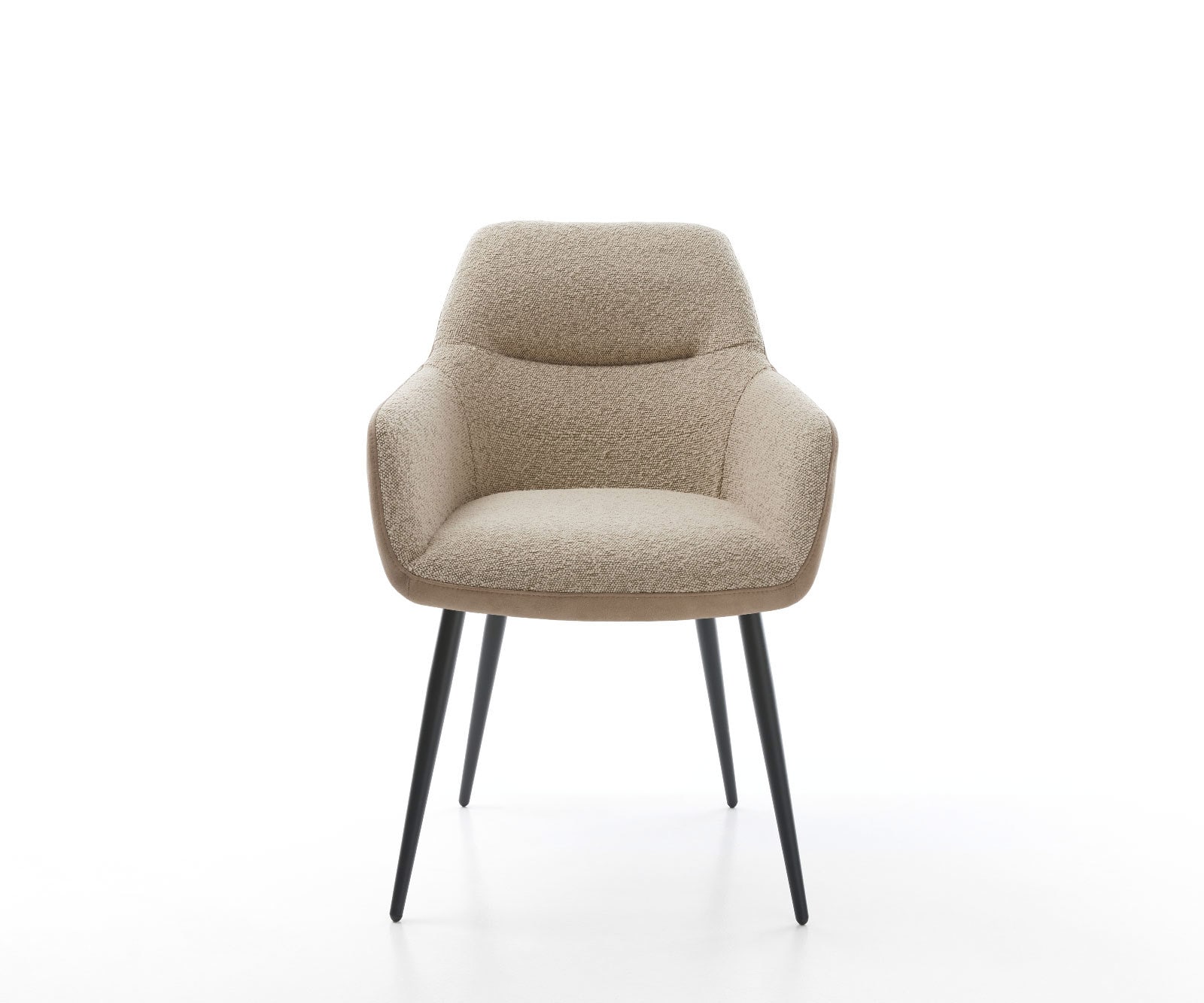 Chaise-de-salle-à-manger Pejo-Flex tissu mixte couleur boue 4 pieds coniques noir ressorts ensachés 1 Chaise-de-salle-à-manger Pejo-Flex tissu mixte couleur boue 4 pieds coniques noir ressorts ensachés 1