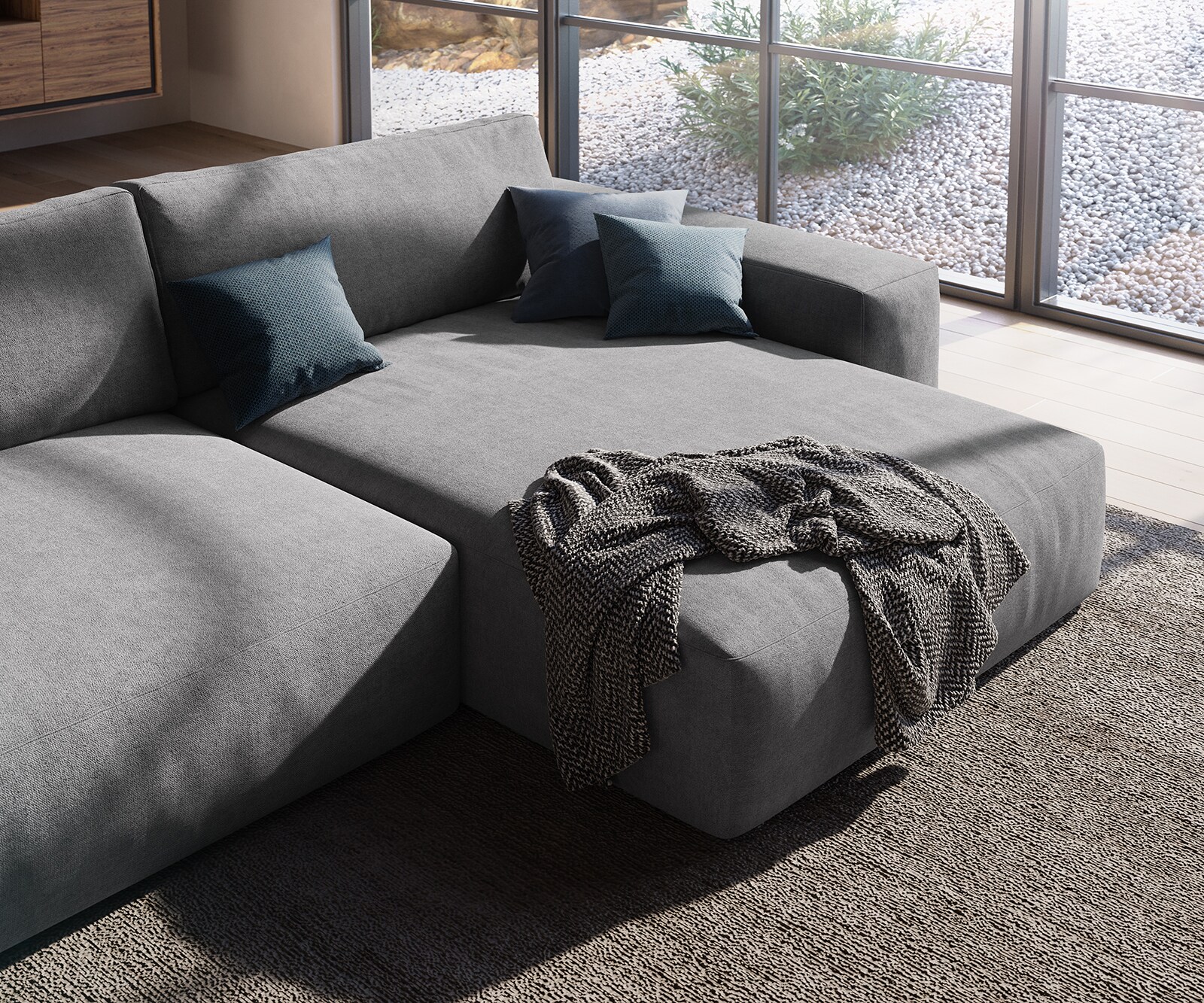 Ecksofa Lanzo XL 380x180 cm Mikrofaser Grau Recamiere variabel 4 Ecksofa Lanzo XL 380x180 cm Mikrofaser Grau Recamiere variabel 4