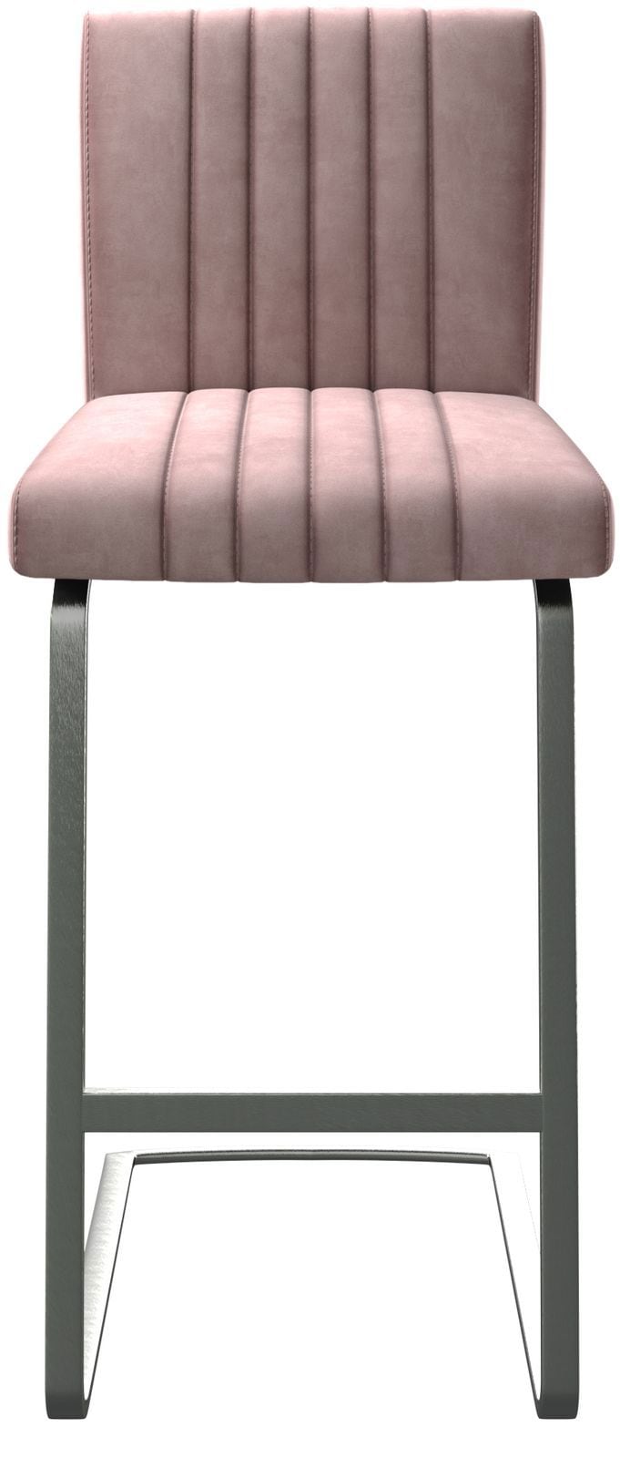 Barstuhl Luiga-Flex Samt Rosé Freischwinger flach Edelstahl 3 Barstuhl Luiga-Flex Samt Rosé Freischwinger flach Edelstahl 3