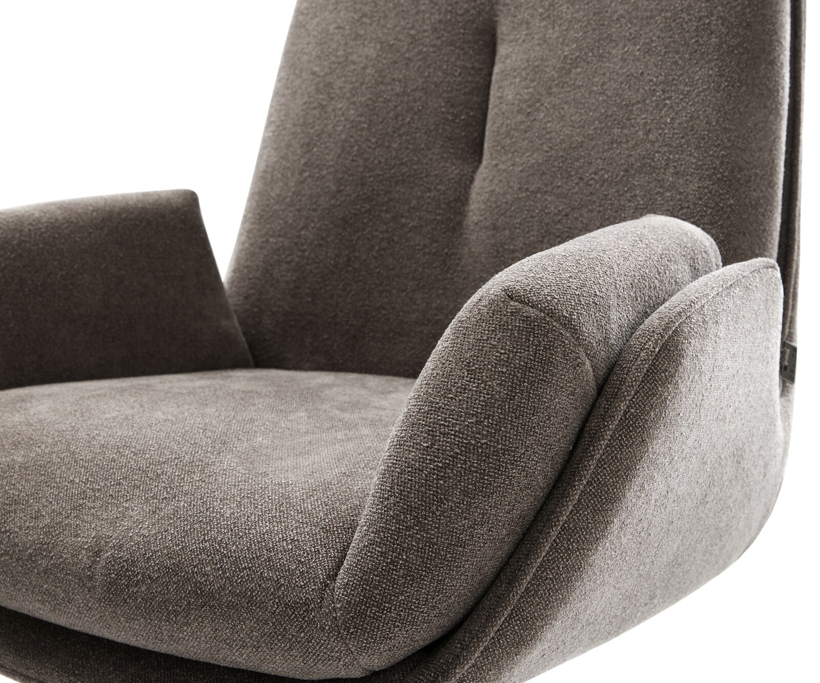 Drehstuhl Clea-Flex Strukturstoff Soft Taupe Kreuzgestell breit Weiß 360° drehbar Wippfunktion 3