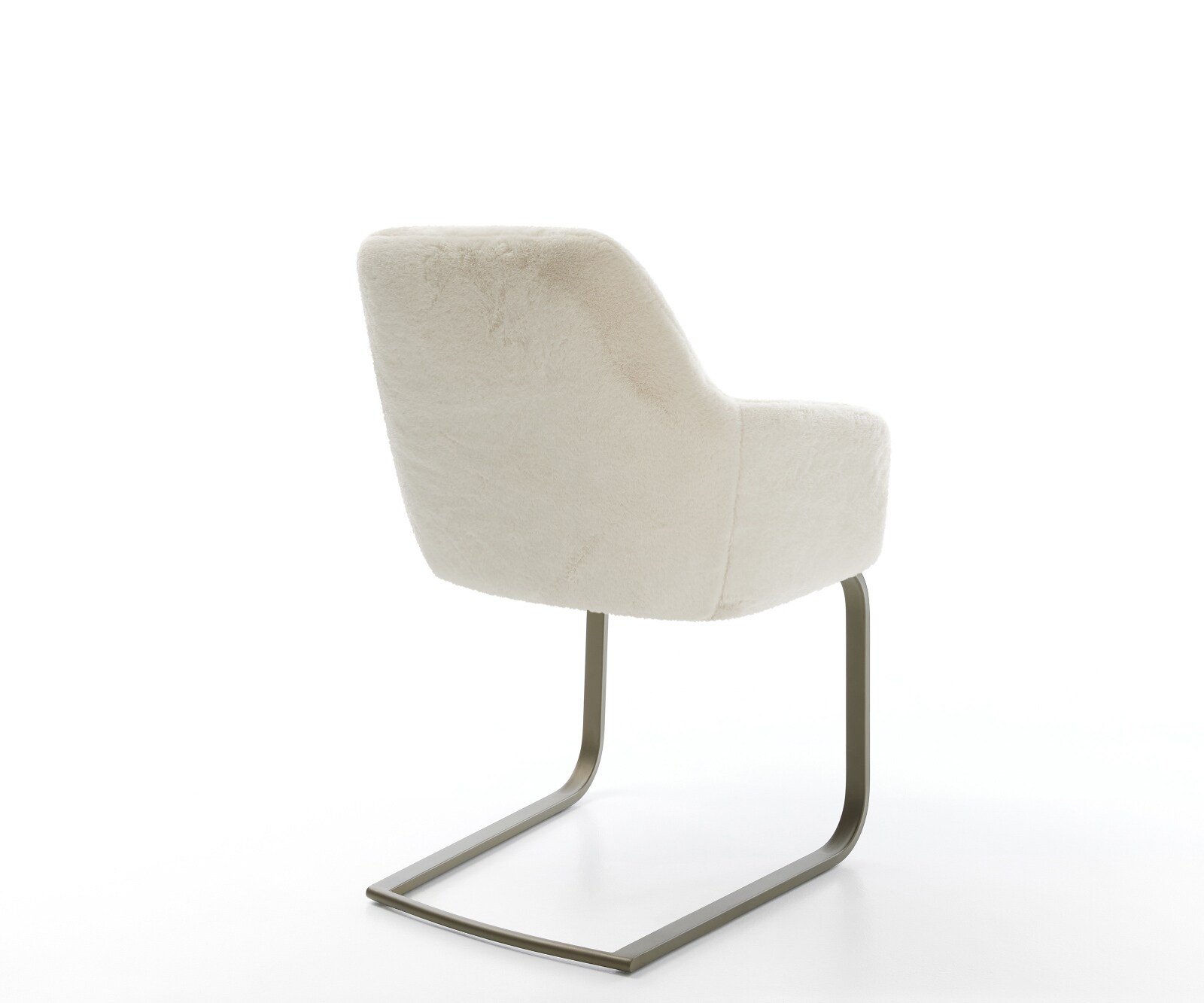 Cantilever Pejo-Flex peluche crème-blanc pied cantilever plat aspect titane resorts ensachés 5